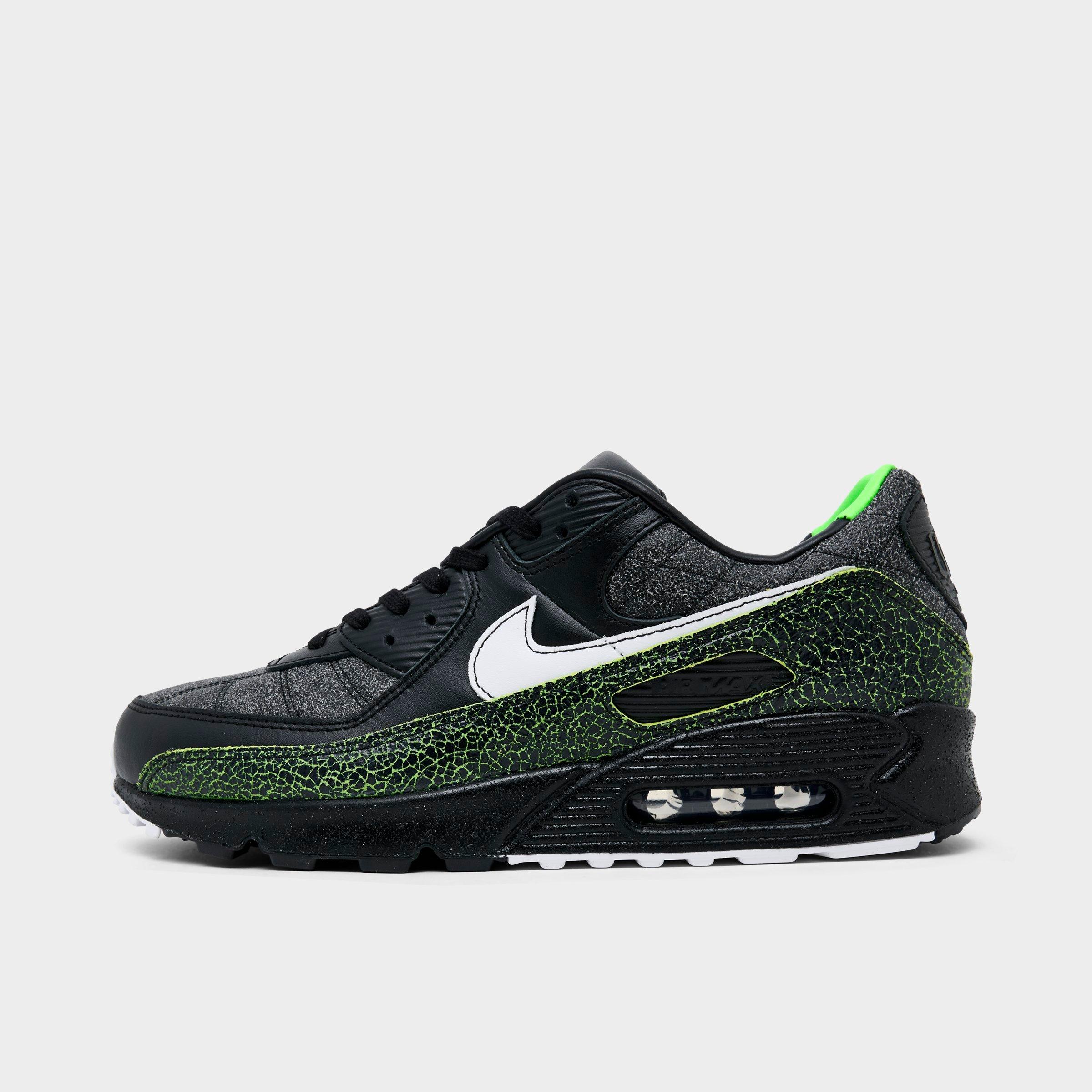 Nike Men's Air Max 90 SE Tiempo Casual Shoes in Black/Voltage Green Size: 7.5