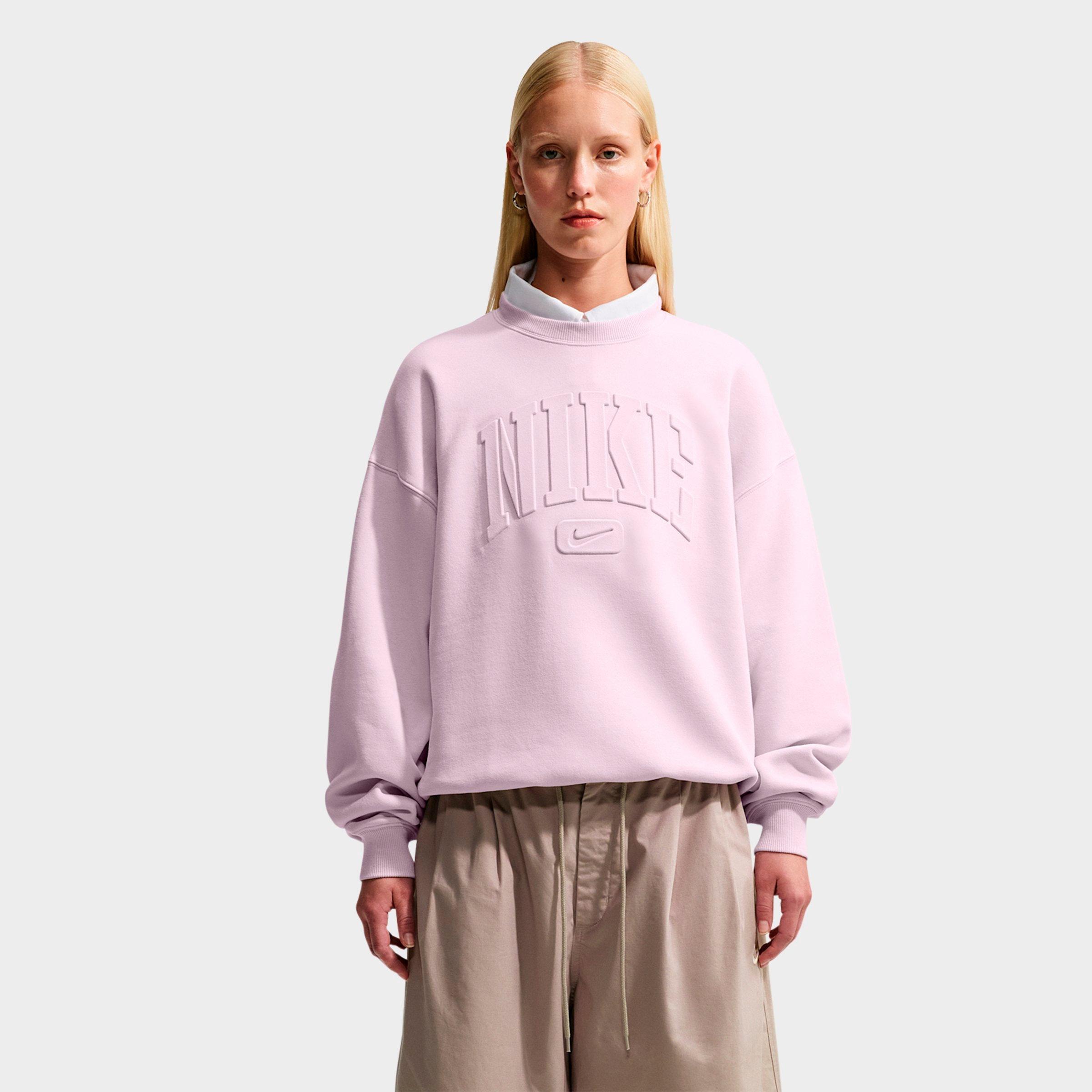 Nike Women's Studio Fleece Medium Weight Embossed Oversized Crewneck Sweatshirt