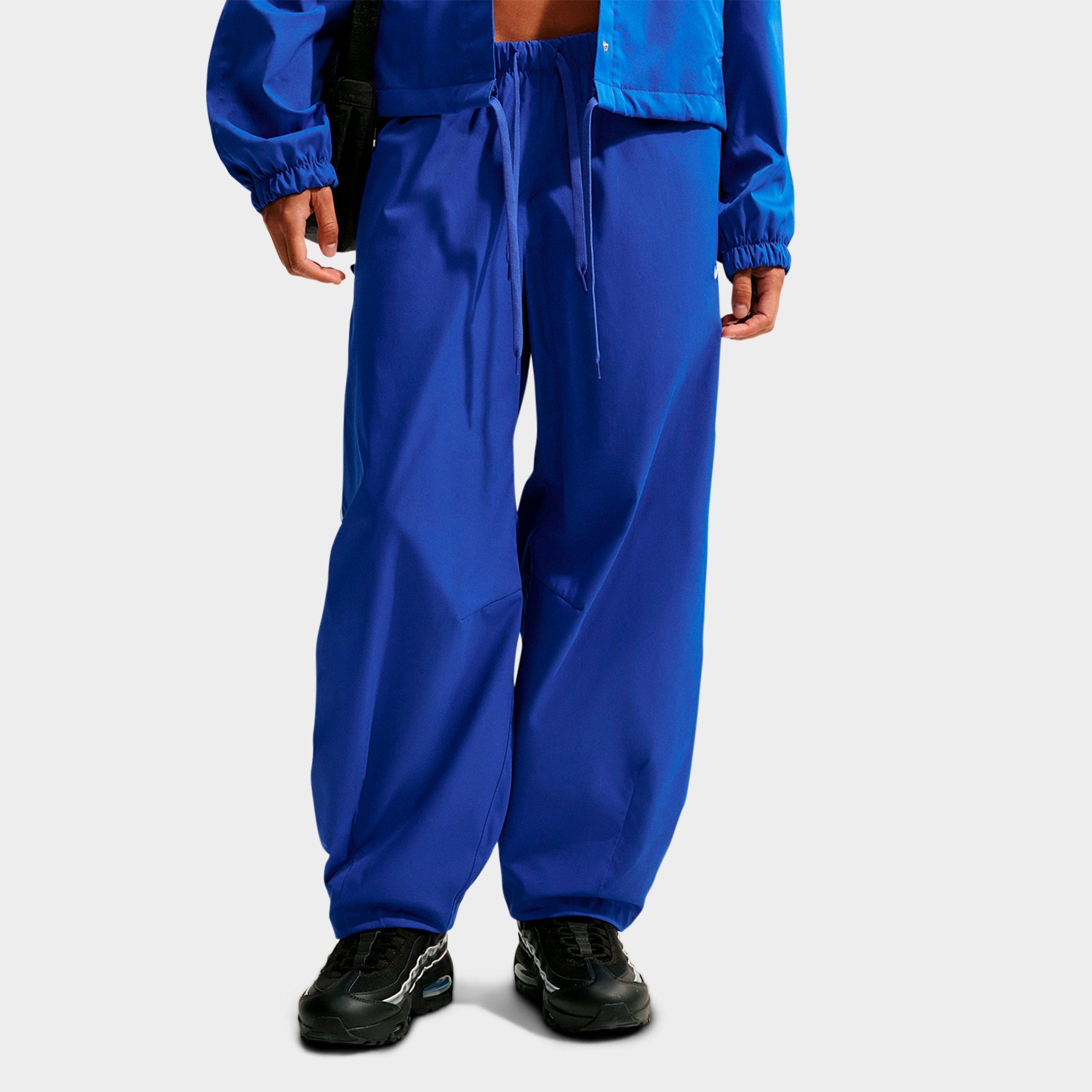Nike Women's Sportswear Mid-Rise Loose Barrel Pants in Old Royal/White Size: Medium