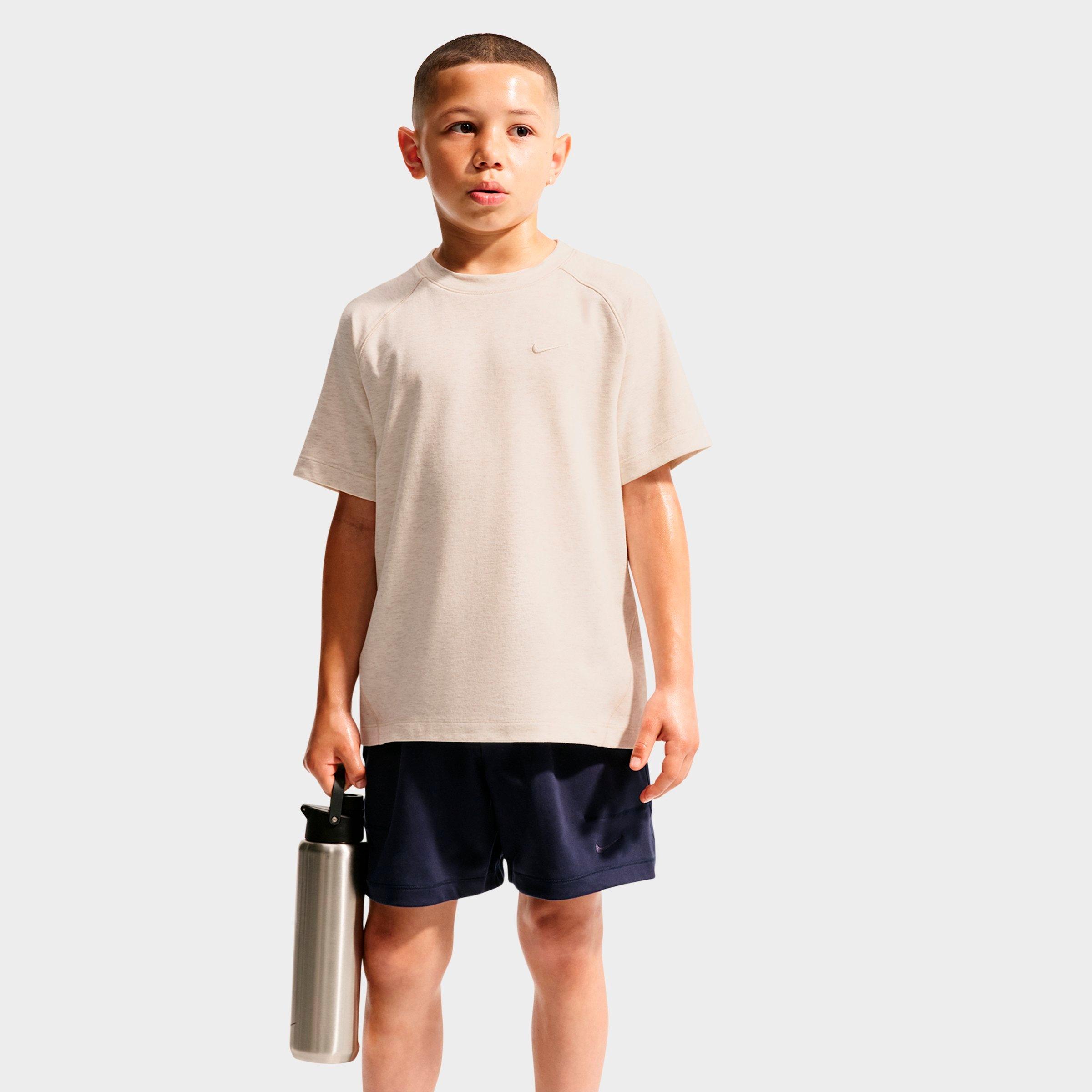 Nike Big Kids Primary Dri-FIT Shirt in Light Orewood Brown/Sail/Heather Size: XL