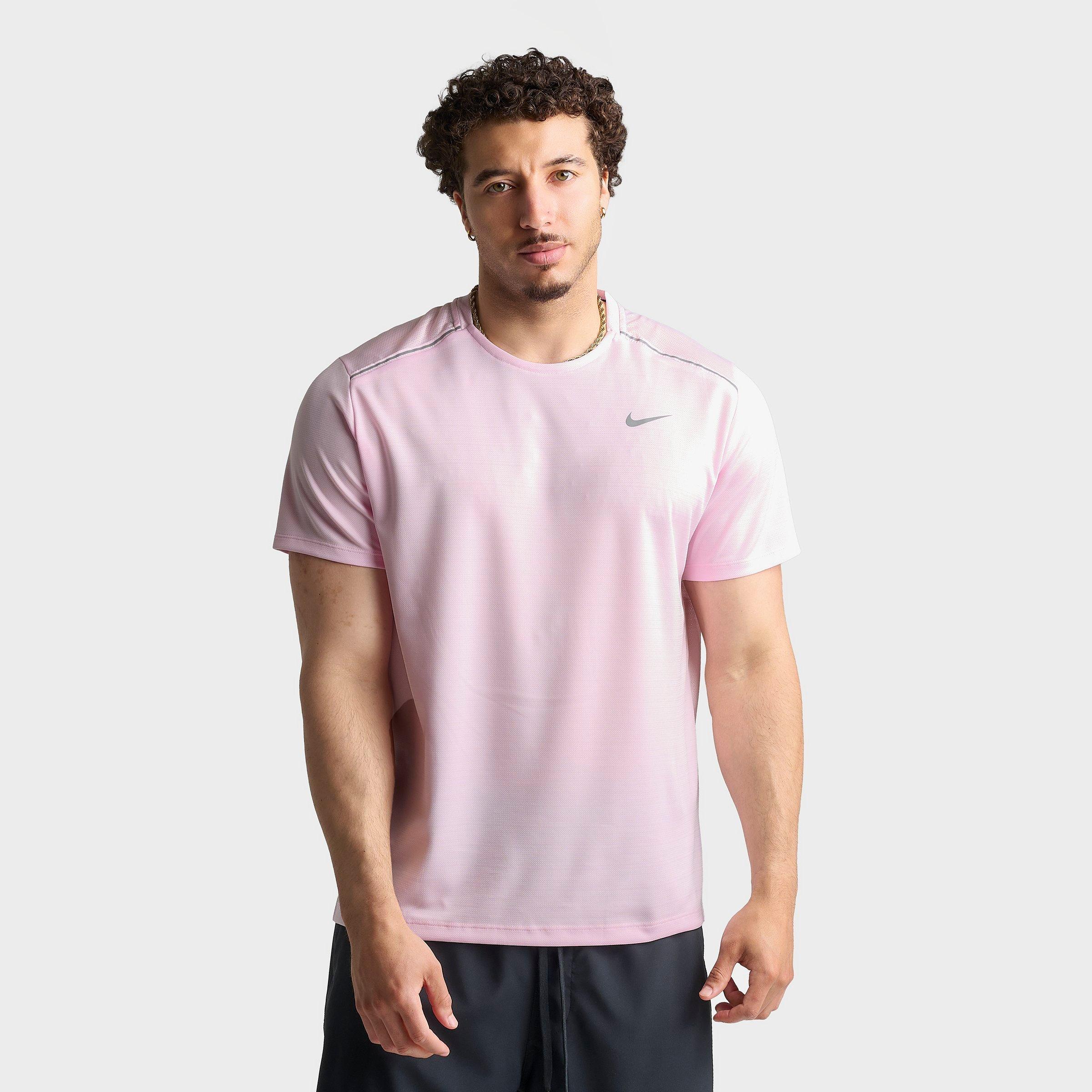 Nike Men's Miler Dri-FIT Running T-Shirt in Pink Foam Size: 2XL