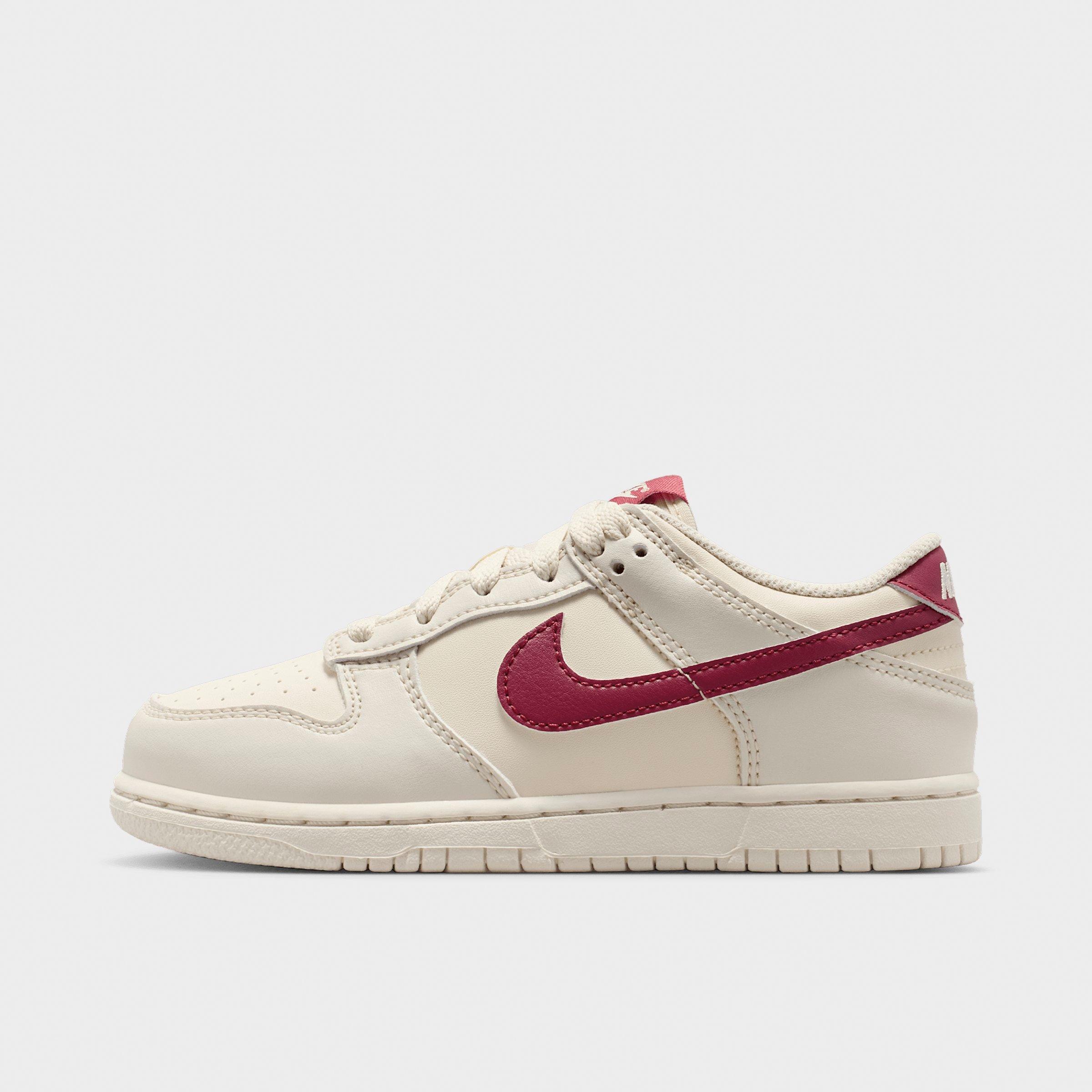 Nike Little Kids Dunk Low Casual Shoes in Soft Pearl/Pink Smoke Size: 12.5