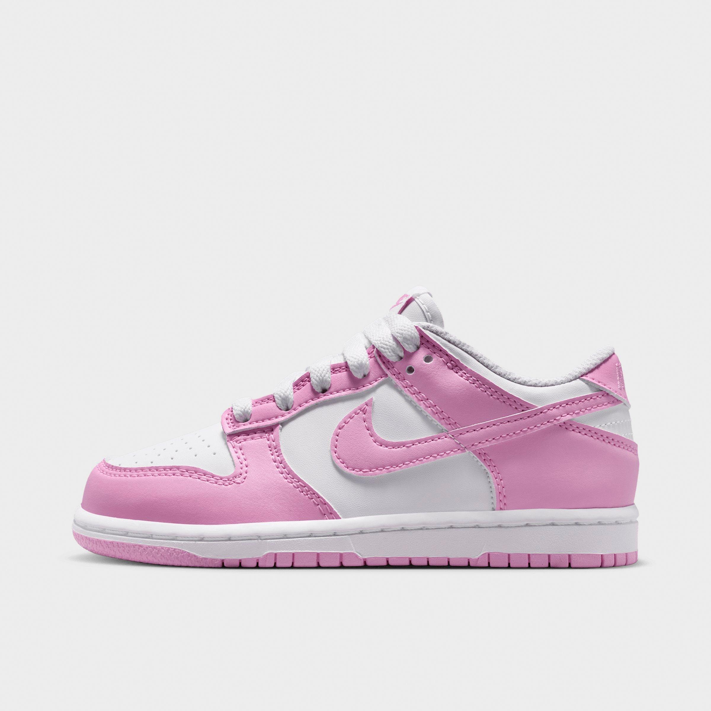 Nike Little Kids Dunk Low Casual Shoes in White/White Size: 3.0