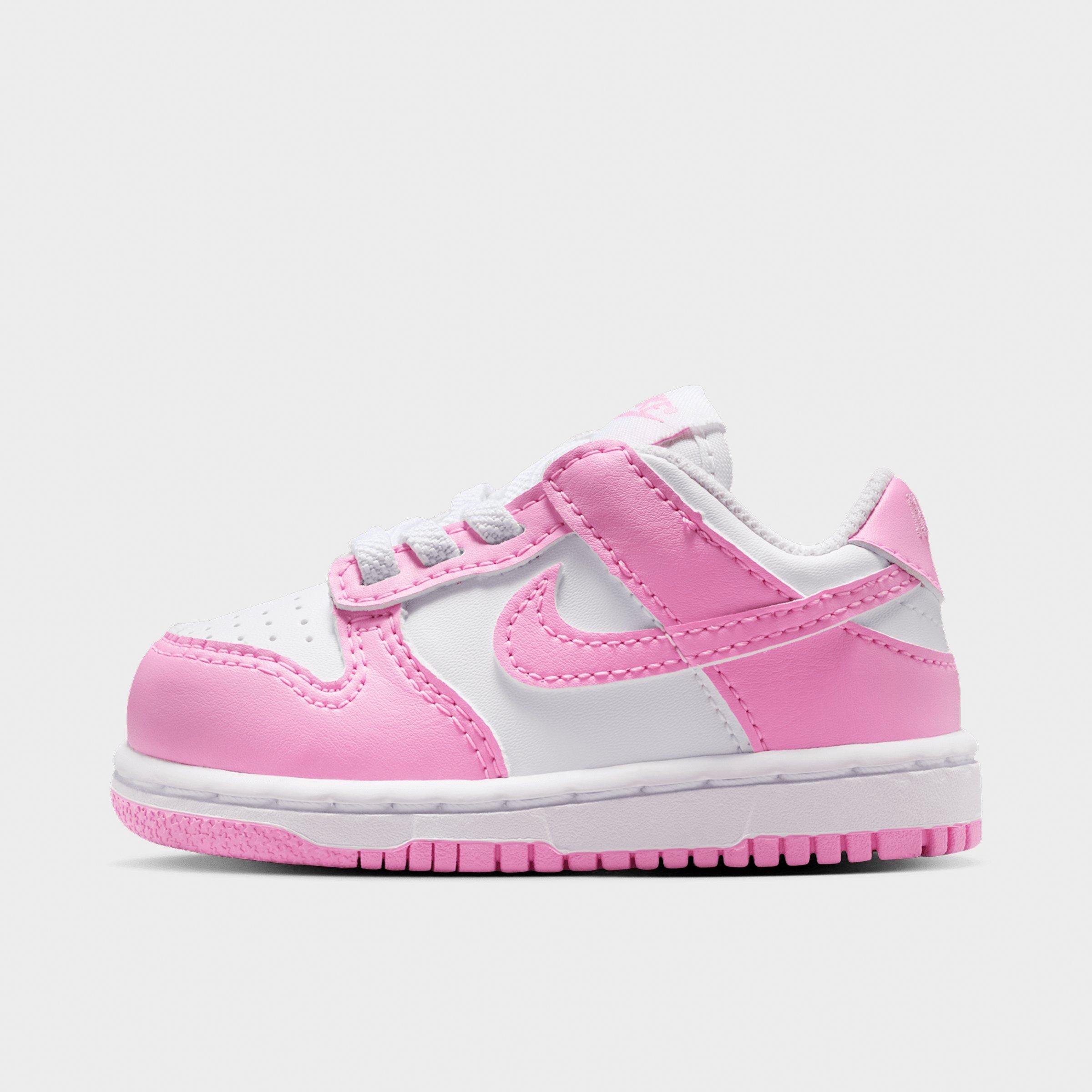Nike Girls Toddler Dunk Low Casual Shoes in White/White Size: 7.0