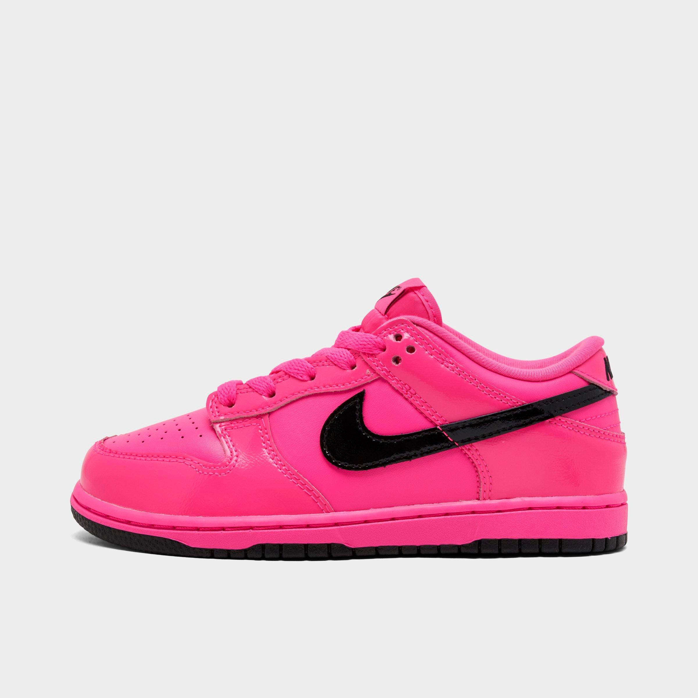 Nike Little Kids Dunk Low SE Casual Shoes in Pink Blast/Pink Blast/Black Size: 3.0
