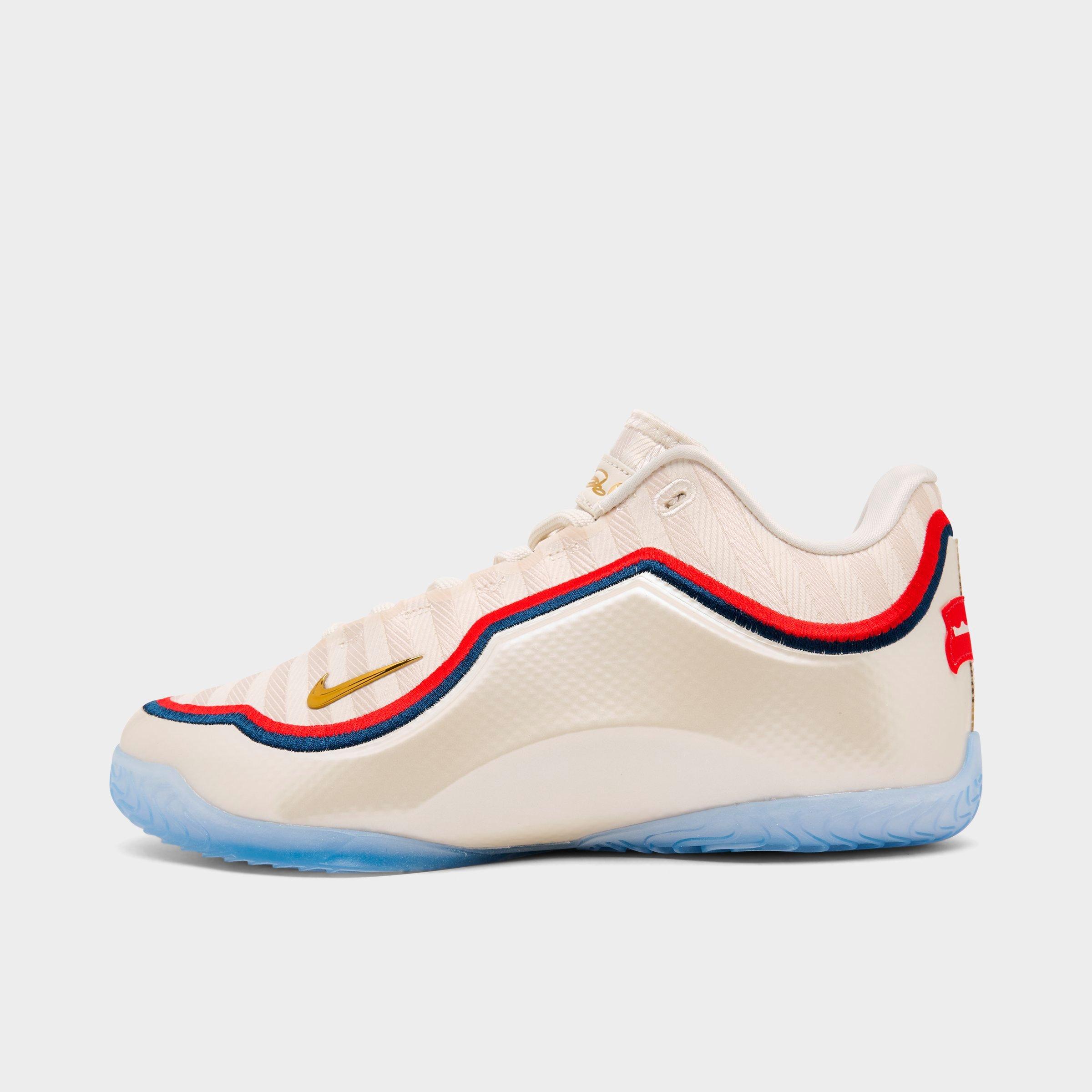 Nike Big Kids LeBron 23 Basketball Shoes in Pale Ivory/Metallic Gold/University Red Size: 5.0