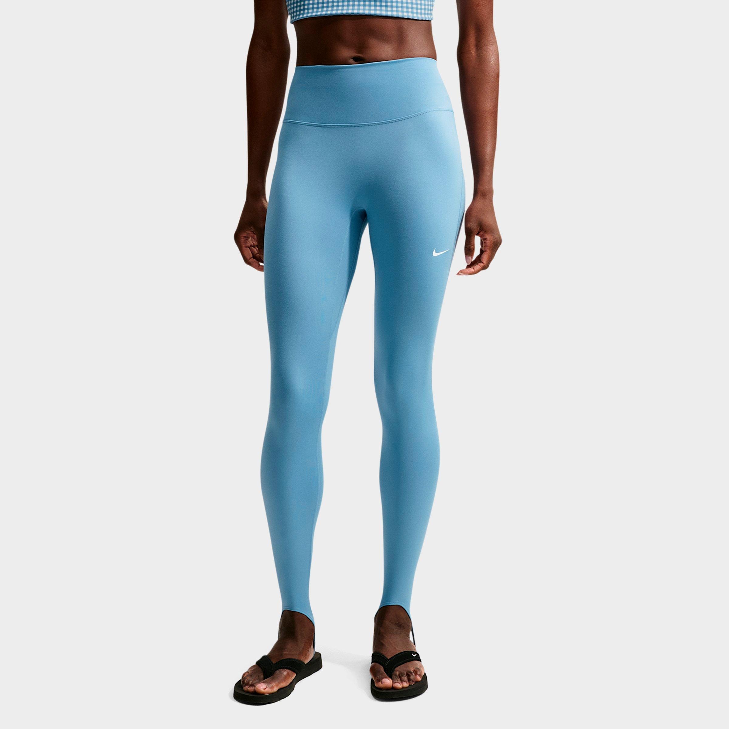Nike Women's One High-Waisted Full-Length Stirrup Leggings in Work Blue/White Size: 2XL