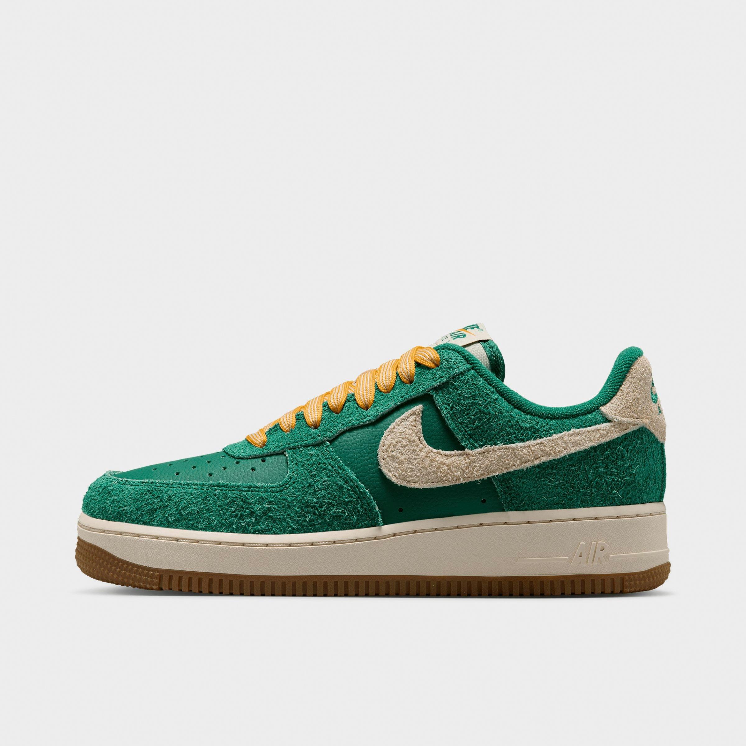 Nike Women's Air Force 1 '07 "Game Day" Casual Shoes in Malachite/University Gold/Gum Medium Brown Size: 8.5