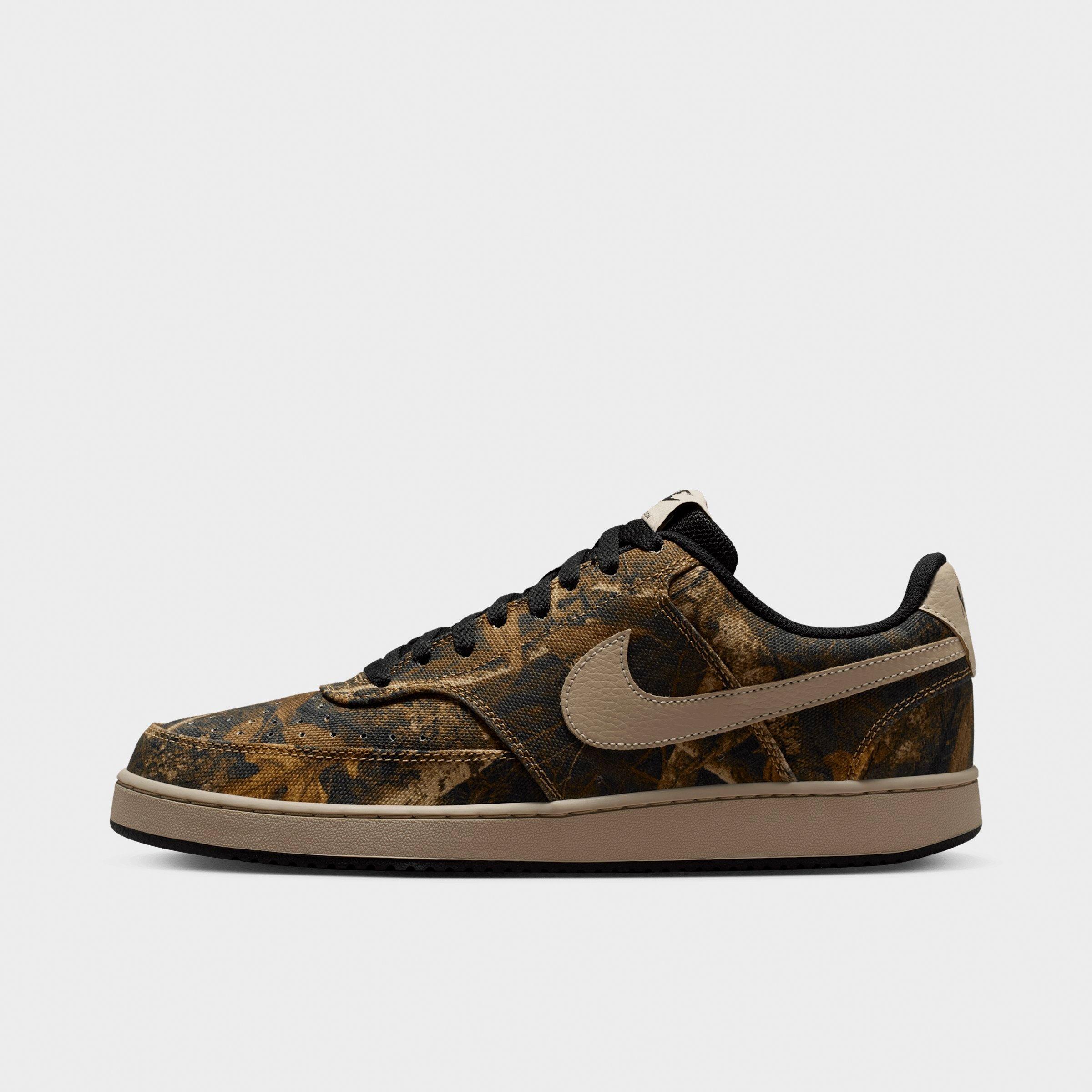 Nike Men's Court Vision Low SE Camo Casual Shoes in Rattan/Black Size: 9.5