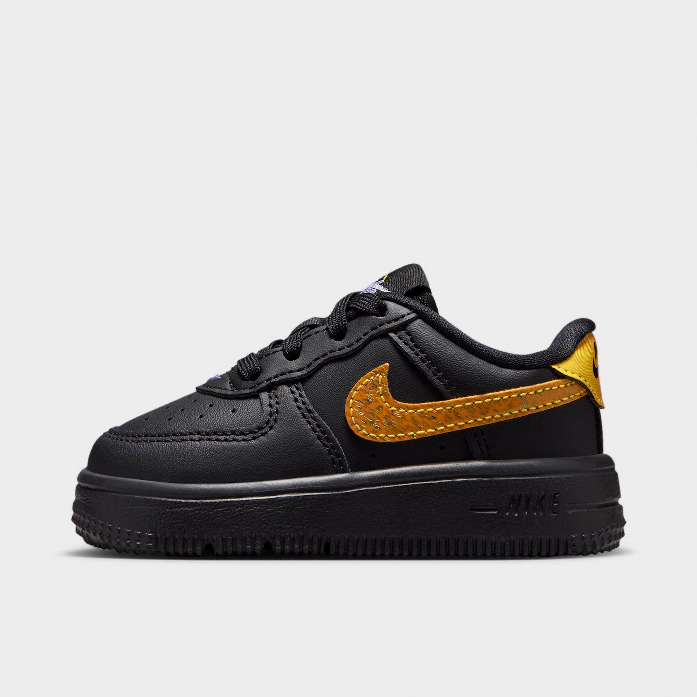 Nike Infant and Kids Toddler Force 1 Low Casual Shoes in Black/Laser Orange/Picante Red Size: 10.0
