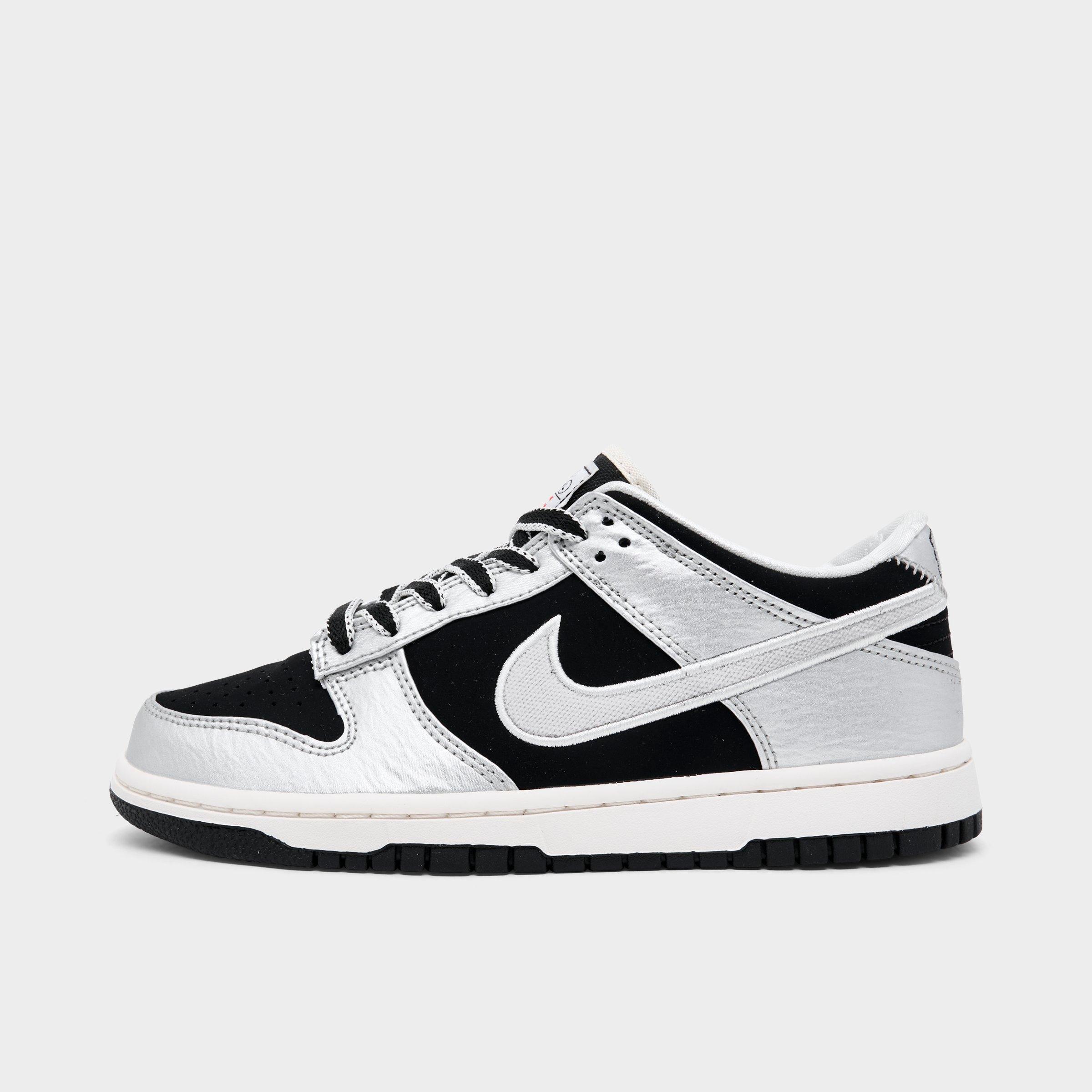 Nike Big Kids Dunk Low LV8 1 Casual Shoes in Silver/Black Size: 4.5
