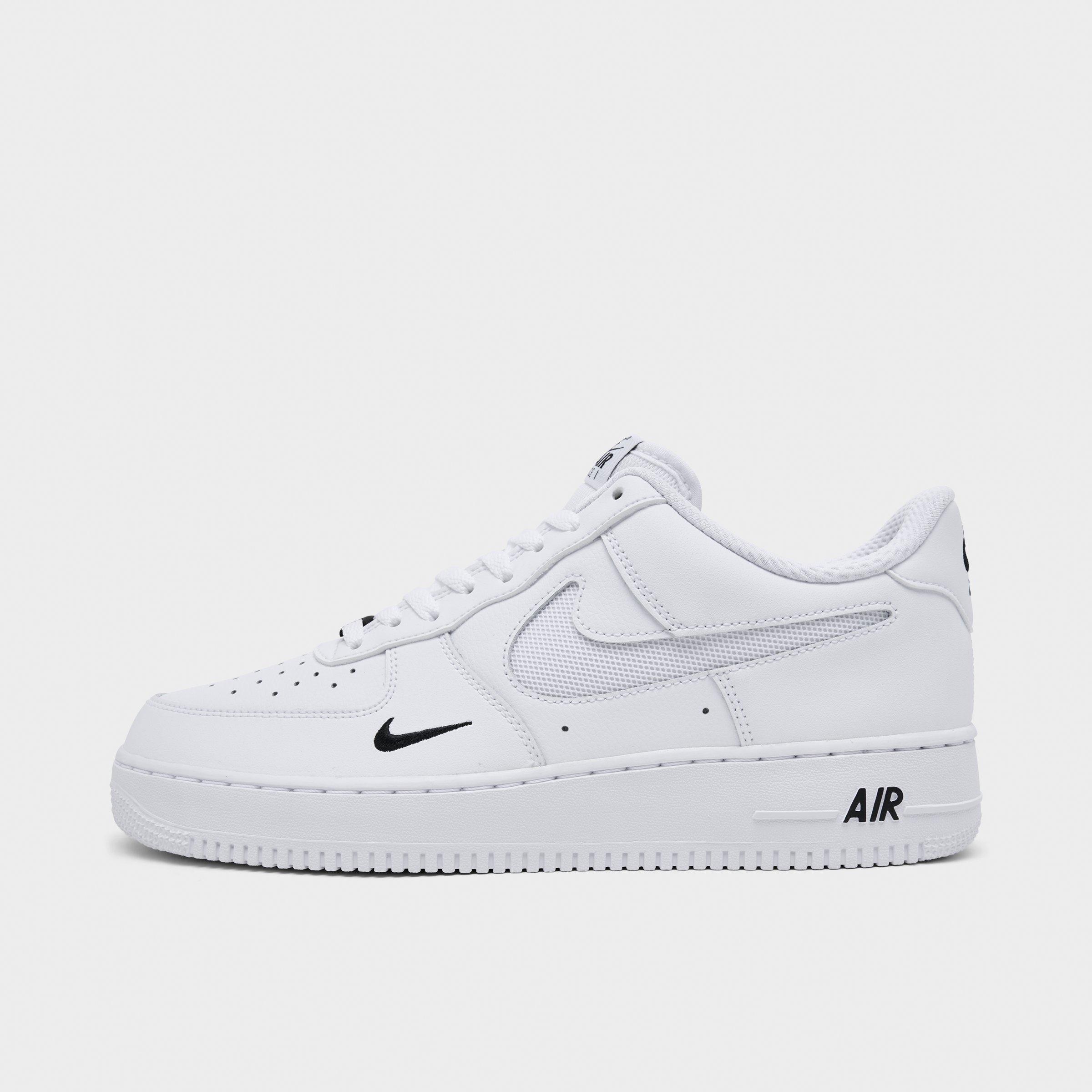 Nike Men's Air Force 1 '07 LV8 Casual Shoes in White/Black/Reflective Silver Size: 12.0