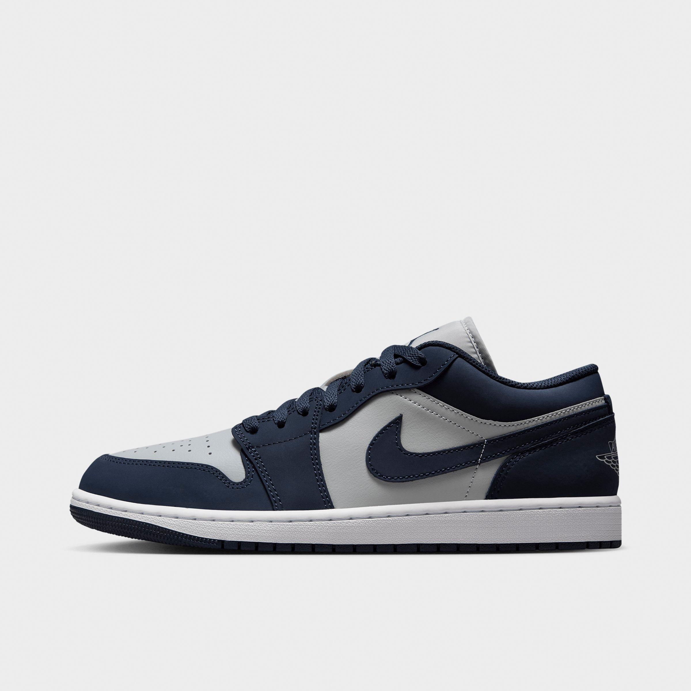 Jordan Men's Air Retro 1 Low Casual Shoes in Obsidian/Grey Fog/Pink Foam Size: 9.0