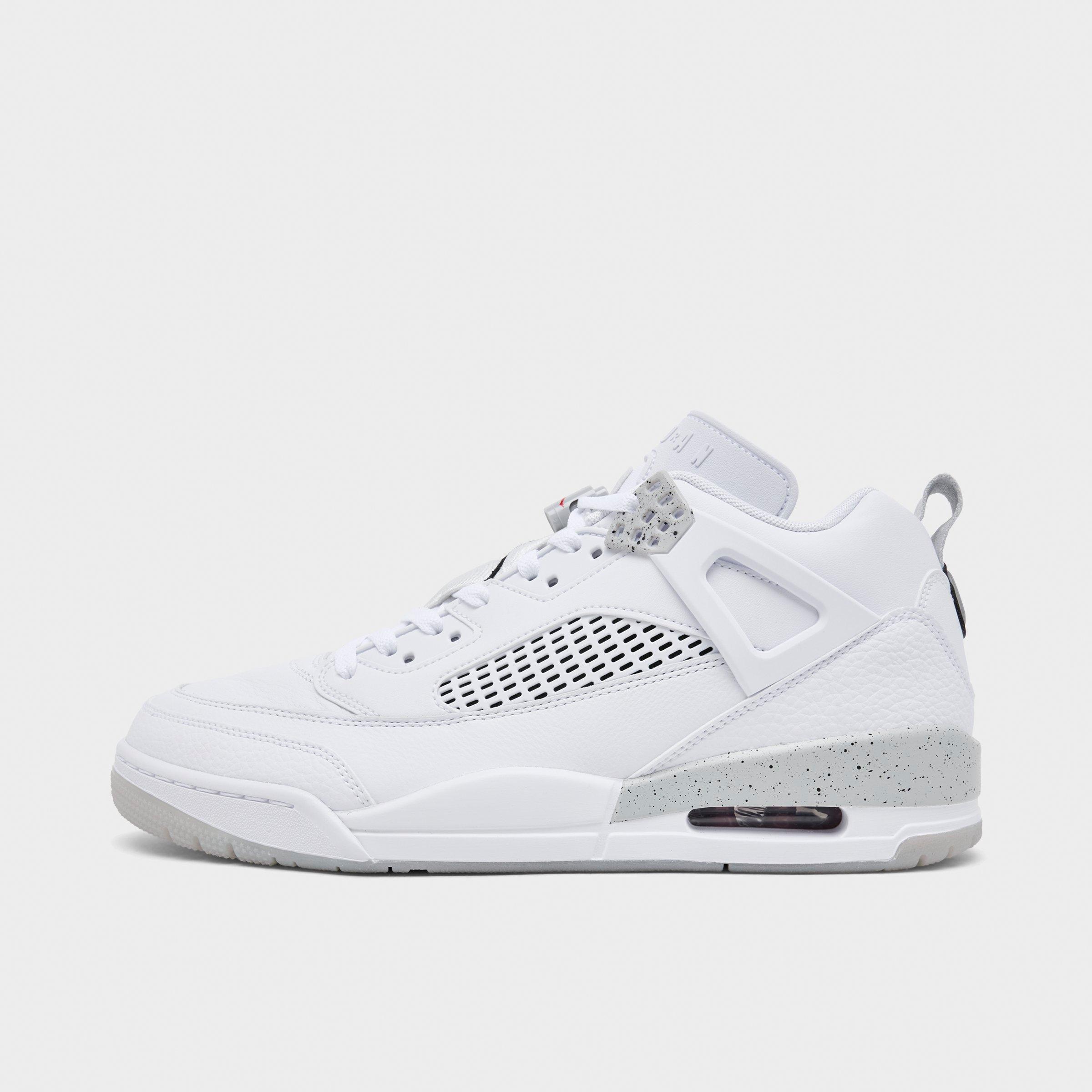 Jordan Men's Spizike Low Casual Shoes in White/Grey Fog/Fire Red Size: 10.5