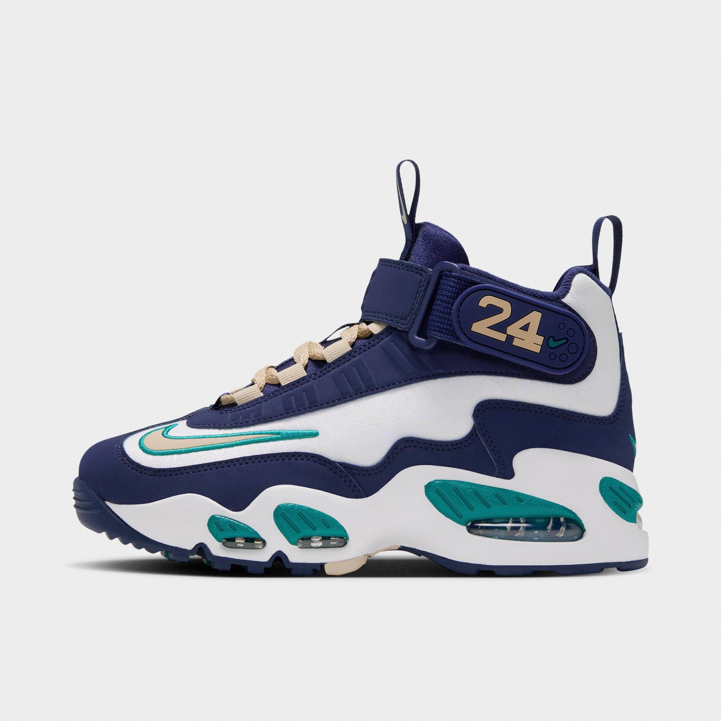 Nike Big Kids Air Griffey Max 1 Casual Shoes in Midnight Navy/Team Gold/Fresh Water Size: 4.0