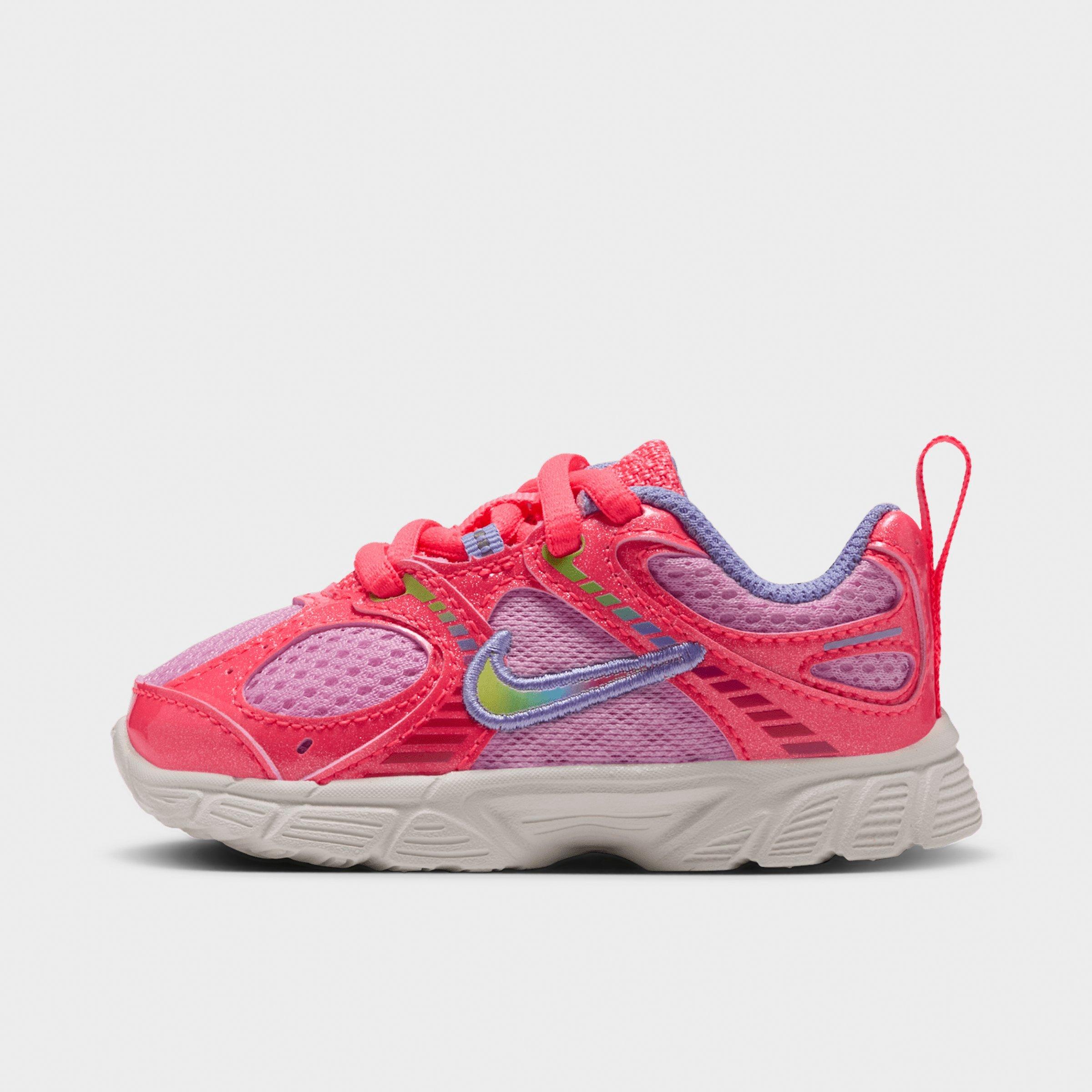 Nike Girls Infant and Toddler V5 RNR Casual Shoes in Hot Punch/Pink Rise/Light Thistle Size: 4.0