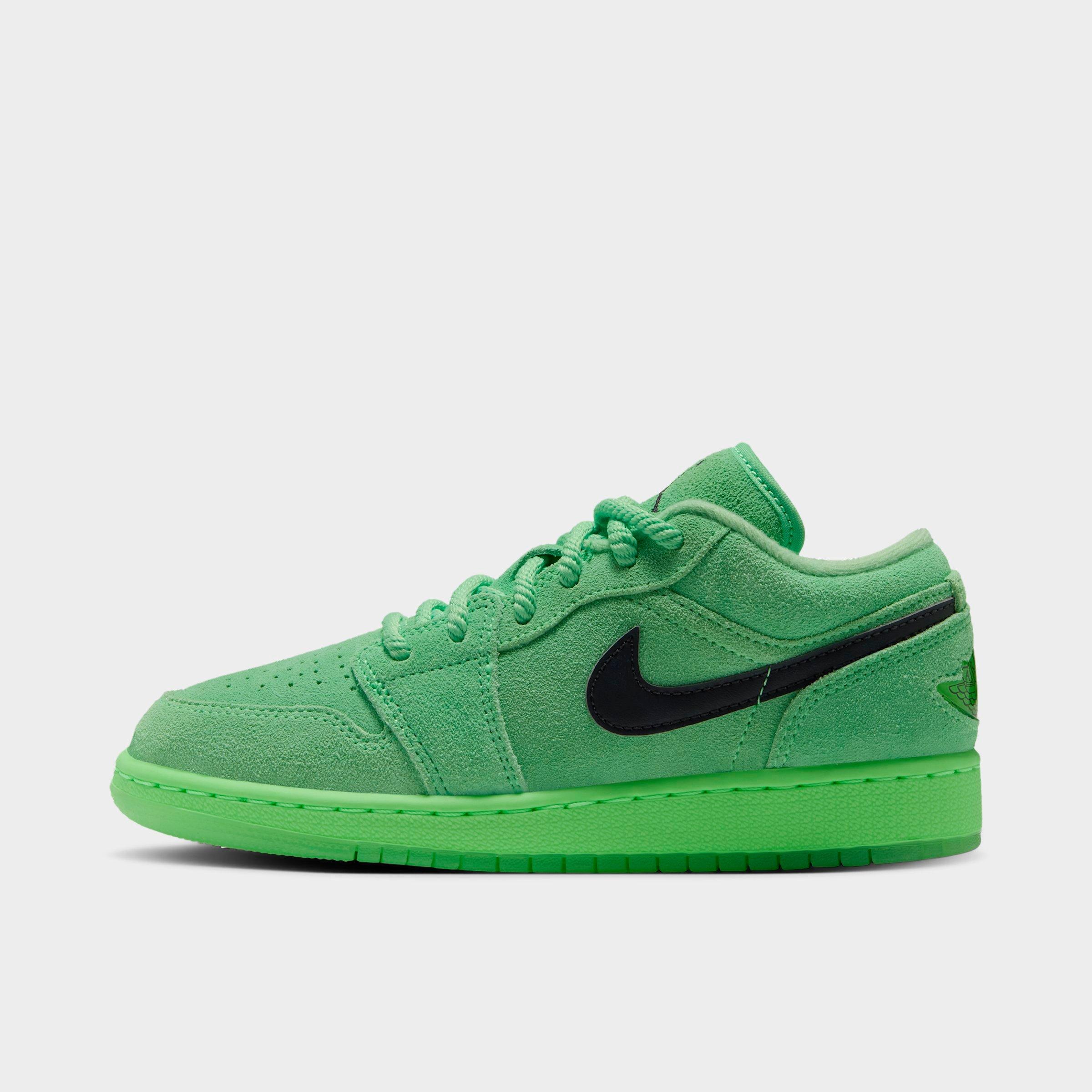 Jordan Big Kids Air Retro 1 Low SE Casual Shoes in Lime Blast/Lime Blast/Anthracite Size: 6.0