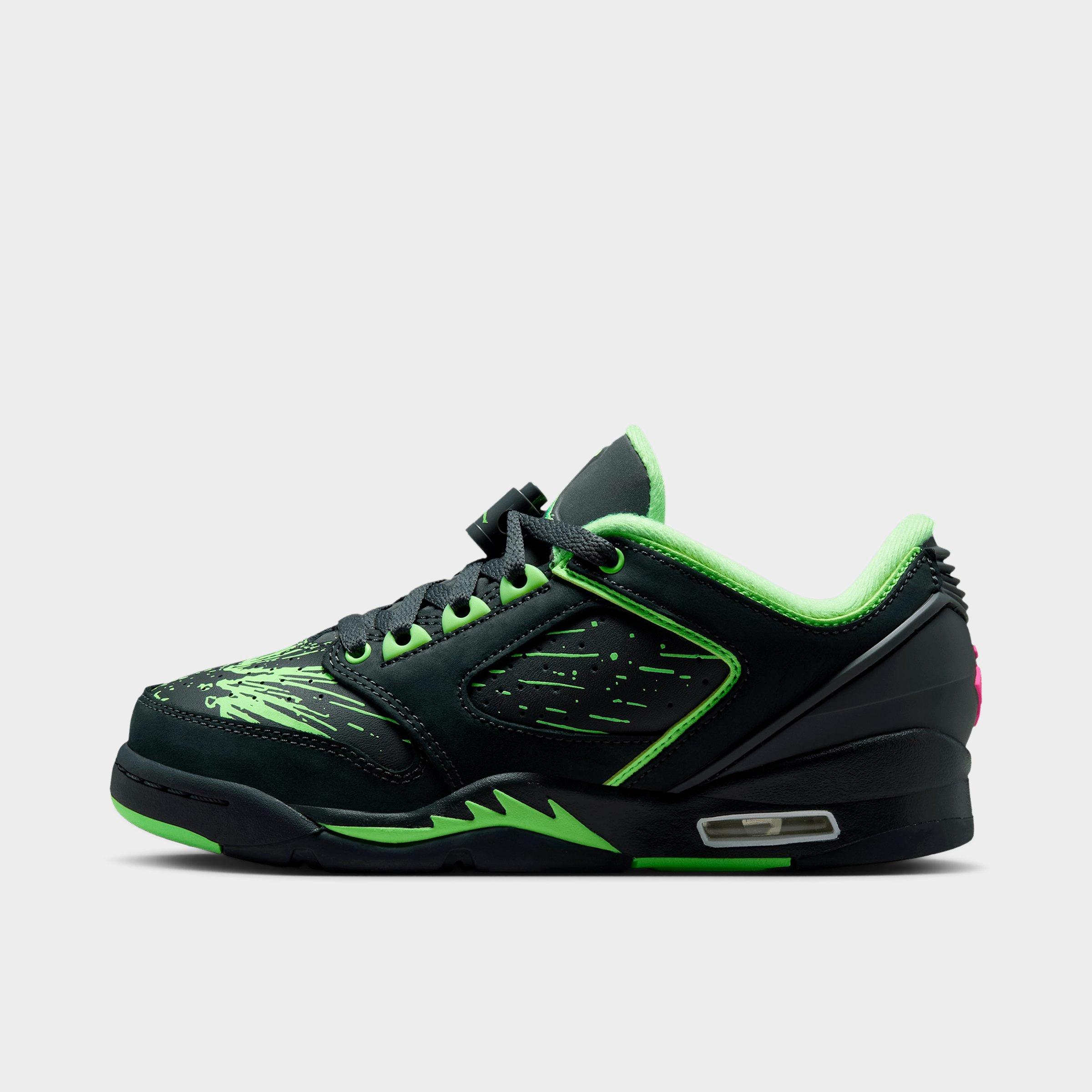 Jordan Big Kids Sixty Plus Low Casual Shoes in Anthracite/Lime Blast/Pink Blast Size: 5.5