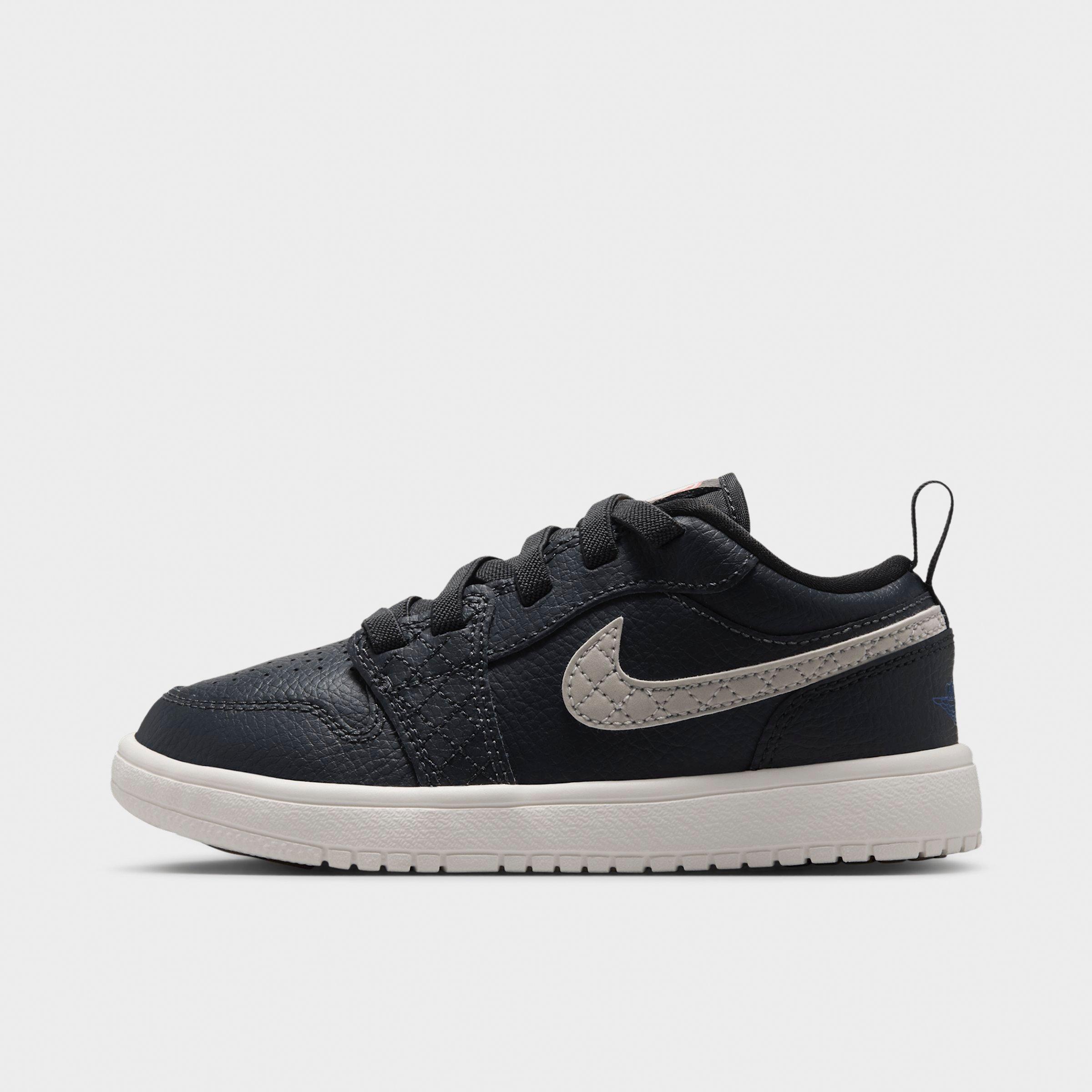 Jordan Little Kids Air Retro 1 Low Alt Stretch Lace Casual Shoes in Off Noir/University Red/Game Royal Size: 11.0