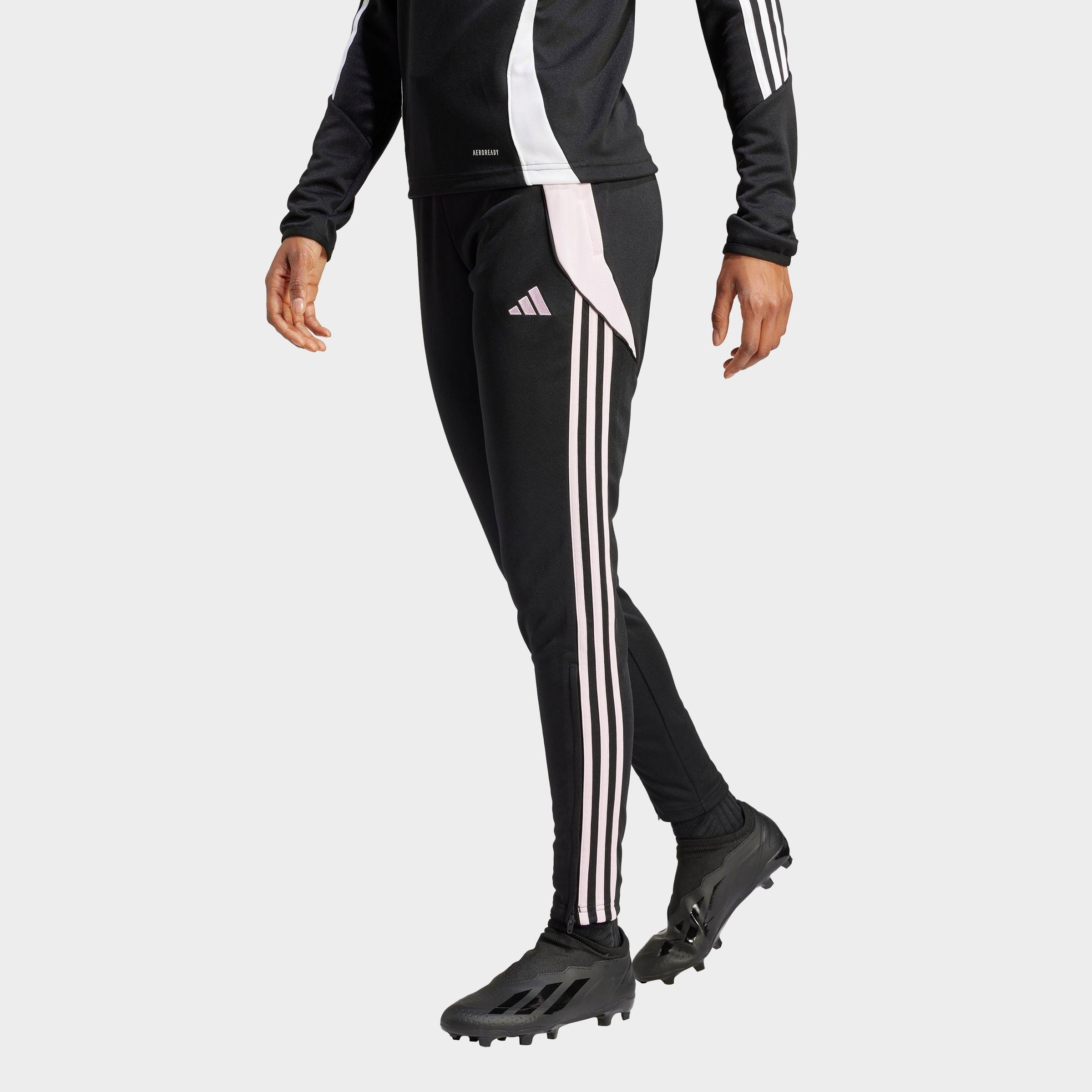 adidas Women's Tiro 24 Track Pants in Black/Clear Pink Size: 2XS