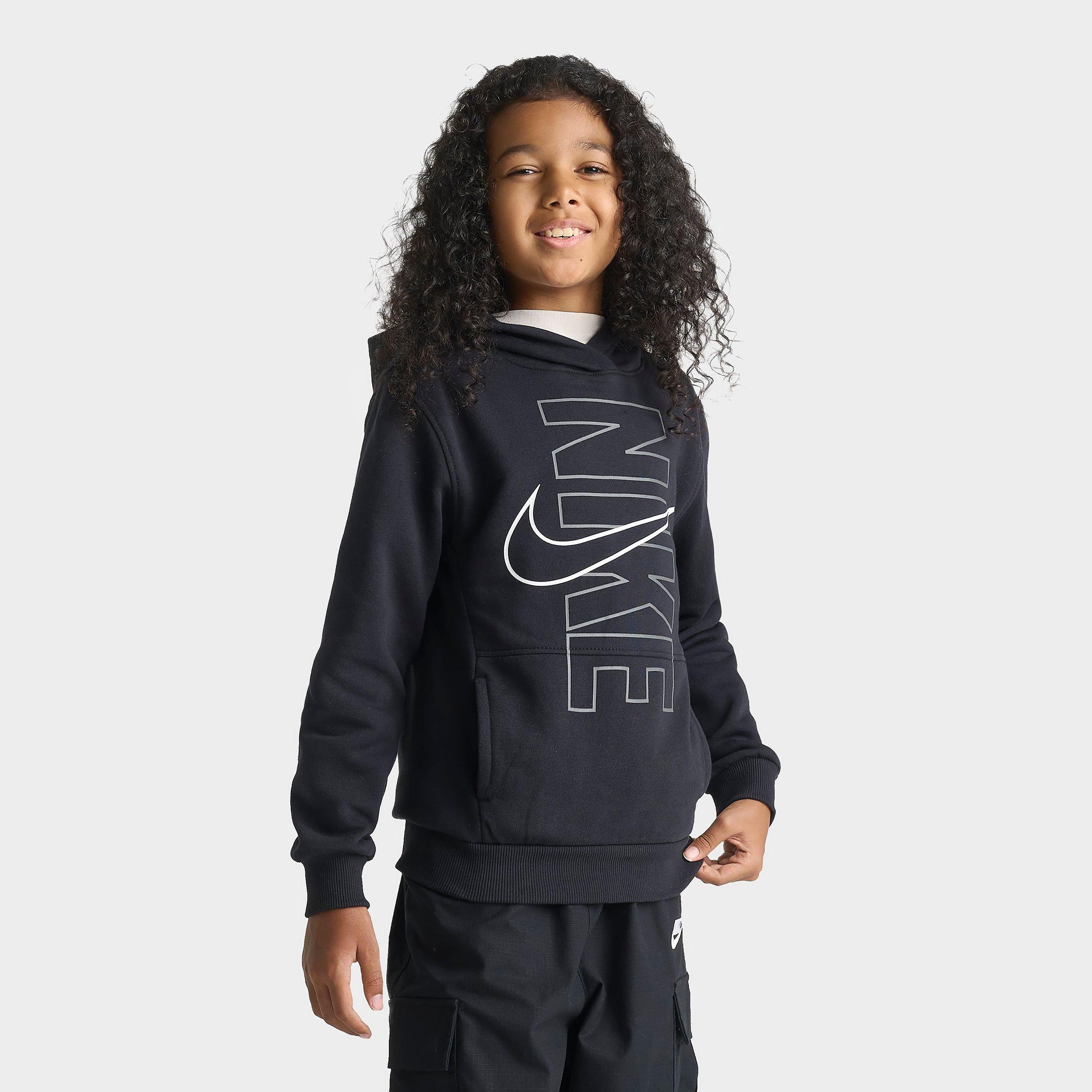 Nike Big Kids Club Fleece Block Pullover Hoodie