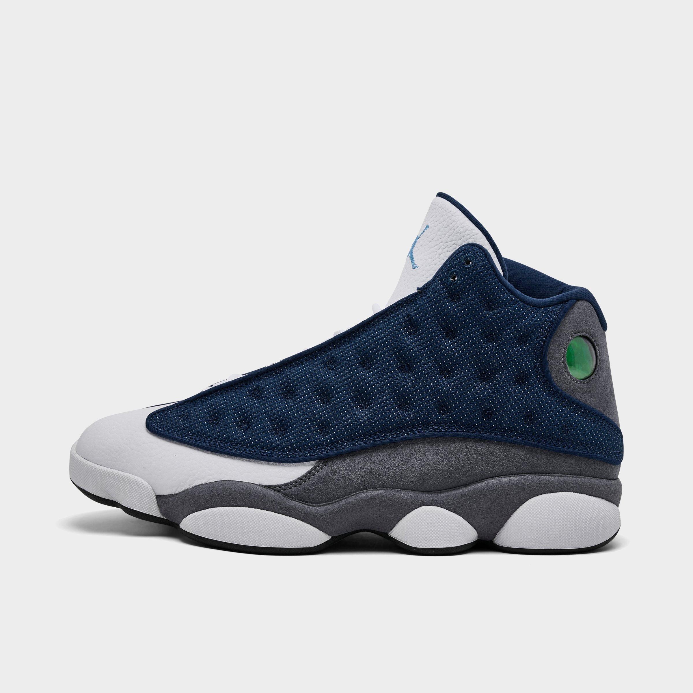 Jordan Men's Air Retro 13 Basketball Shoes in Navy/University Blue/Flint Grey Size: 10.5