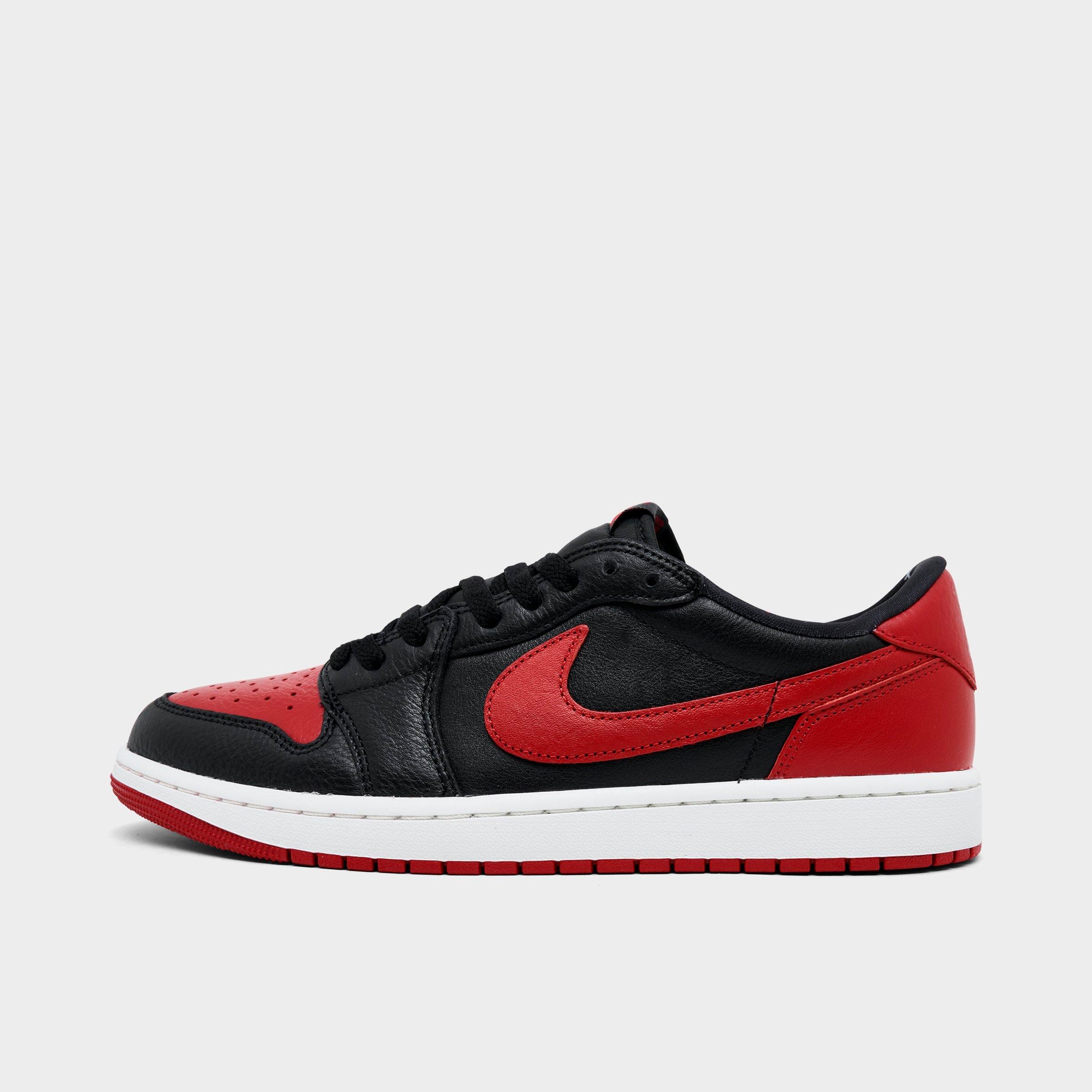 Jordan Men's Air Retro 1 Low OG Casual Shoes in Black/Varsity Red/Summit White Size: 8.5