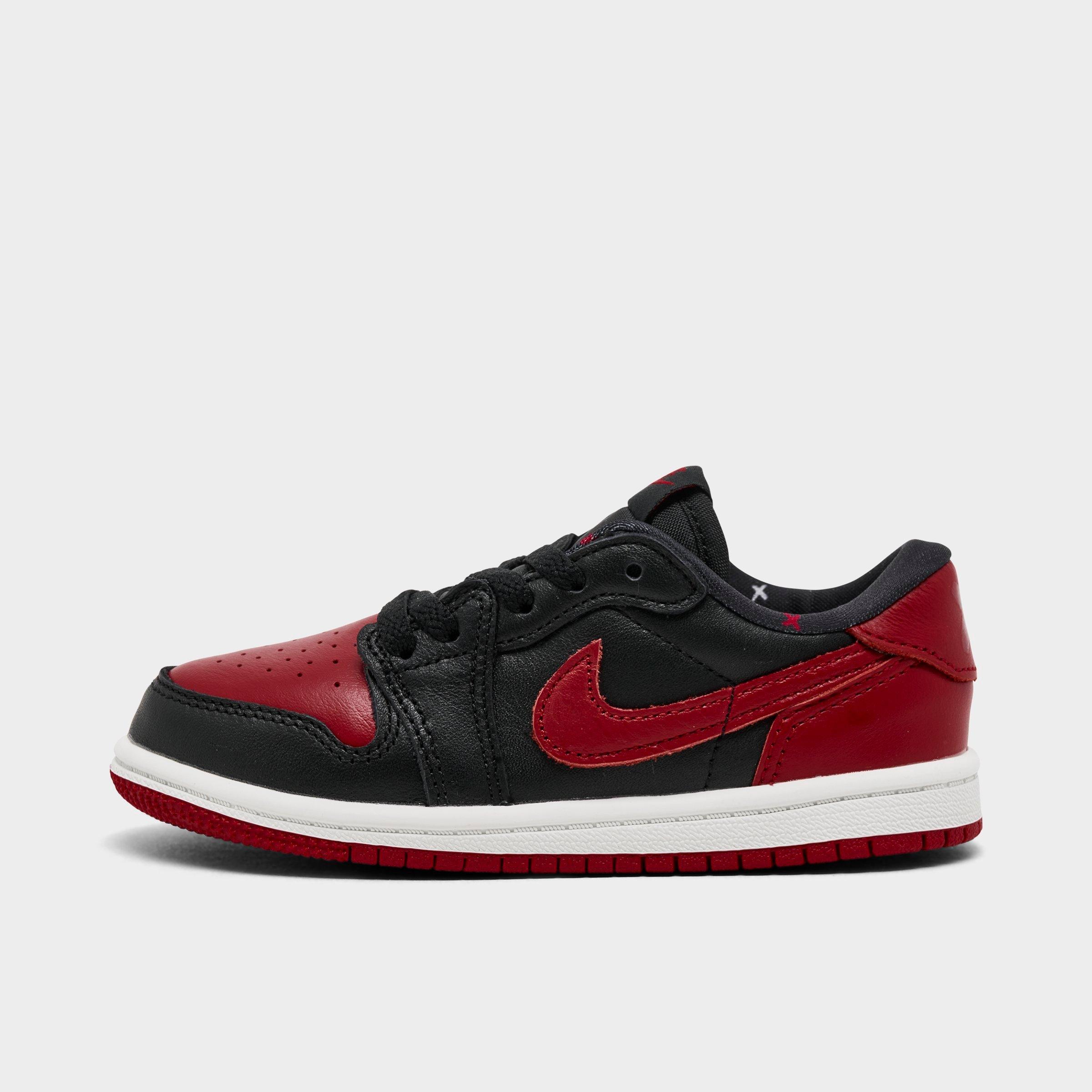 Jordan Kids Toddler Air Retro 1 Low OG Casual Shoes in Black/Varsity Red/Summit White Size: 7.0
