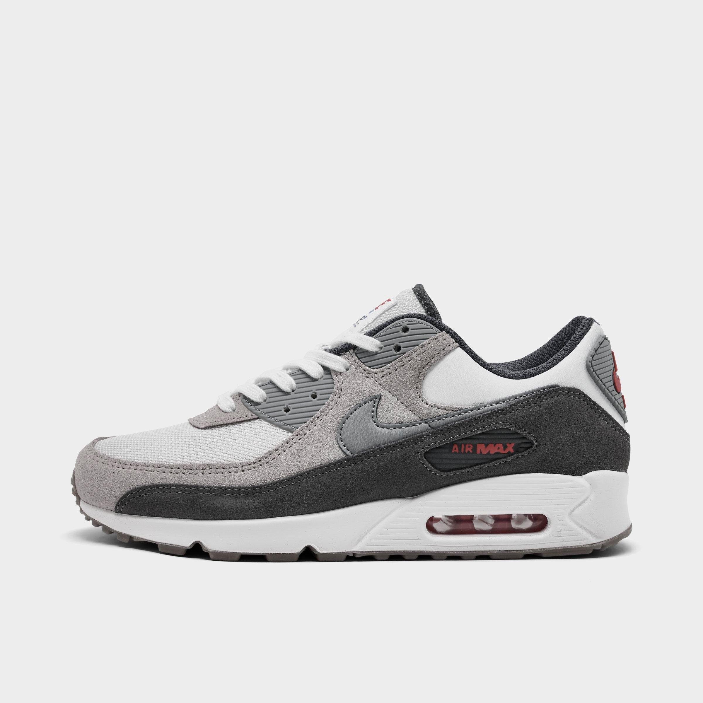 Nike Men's Air Max 90 Premium Casual Shoes in Summit White/College Grey/Anthracite Size: 10.0
