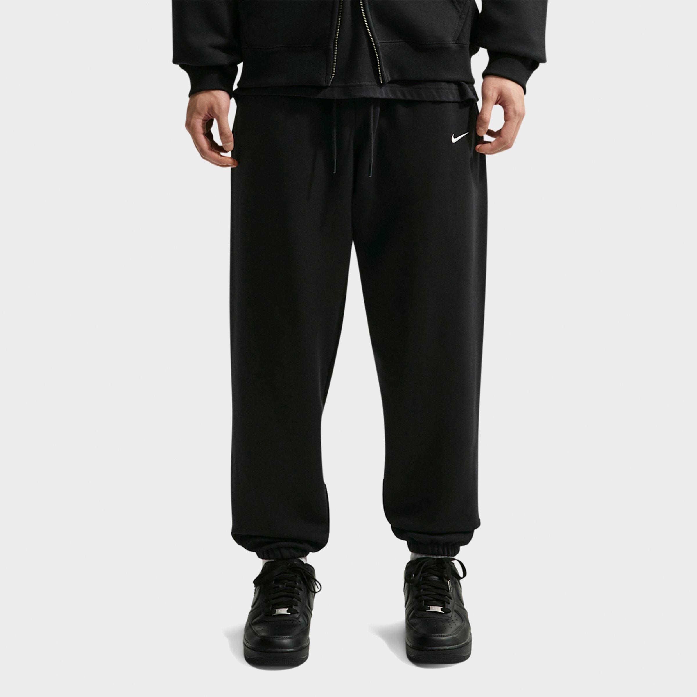 Nike Men's Solo Swoosh Cuffed Sweatpants in Black/Sail Size: XL