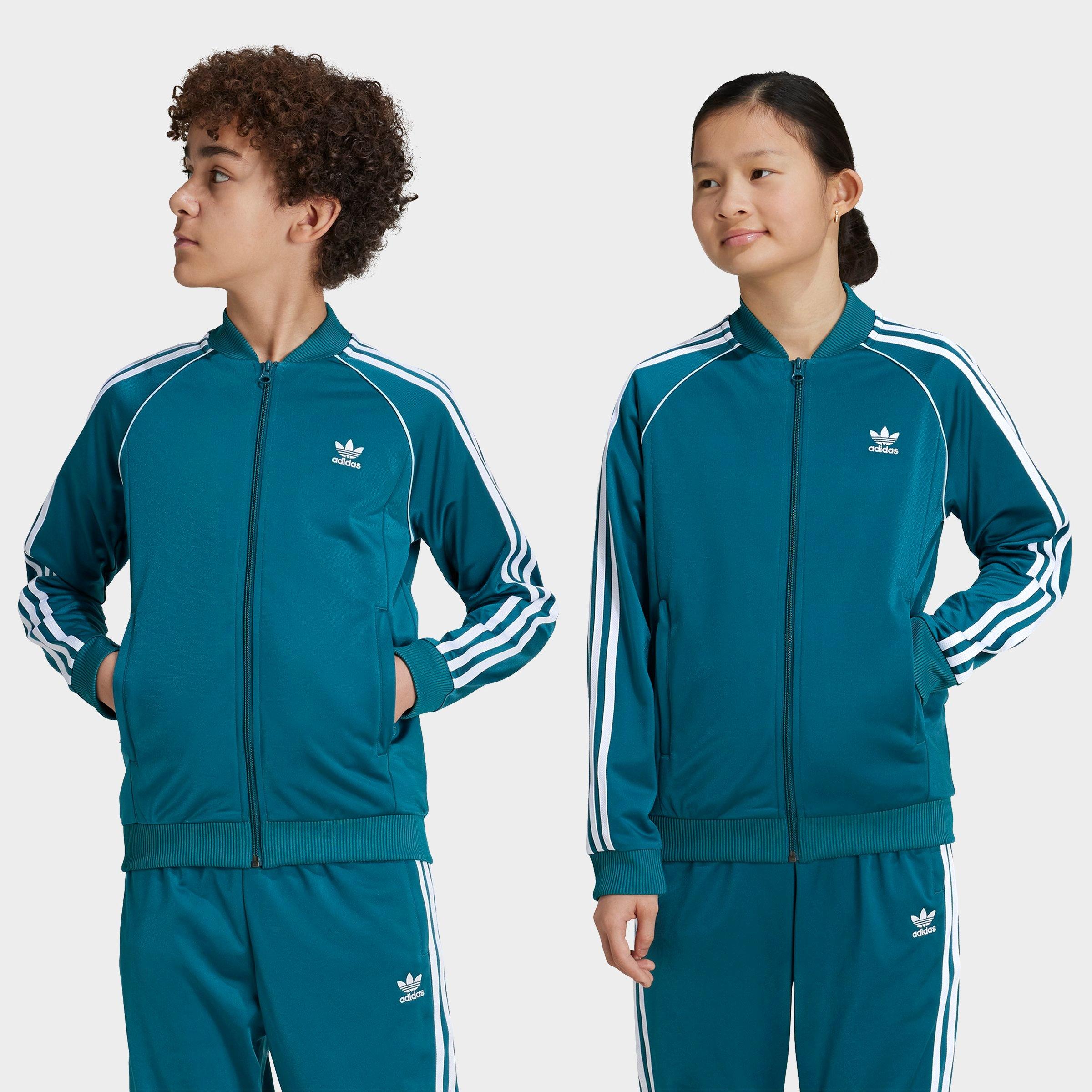 adidas Kids Originals adicolor Superstar Track Top in Legacy Teal Size: Large