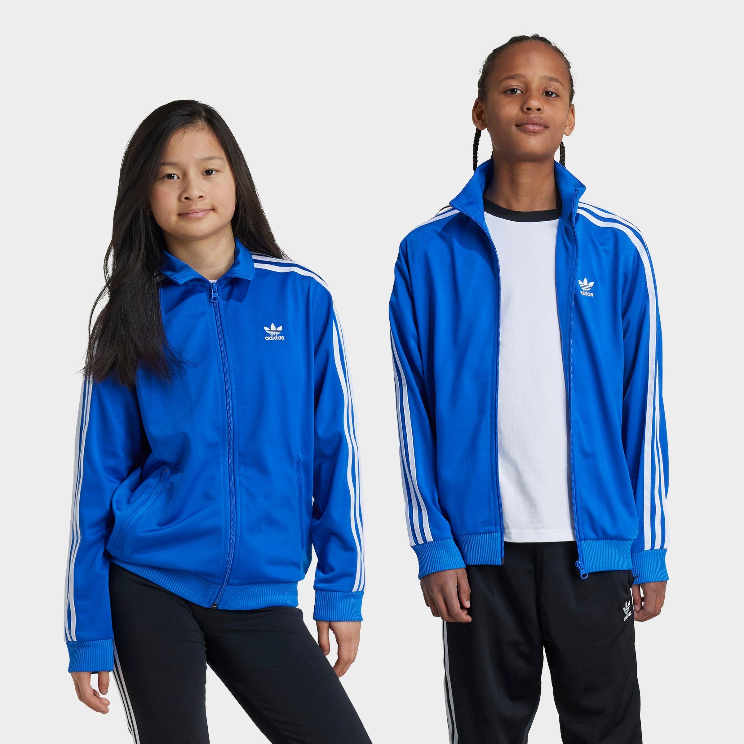 adidas Kids Originals adicolor Firebird Lifestyle Track Top in Blue Size: XS