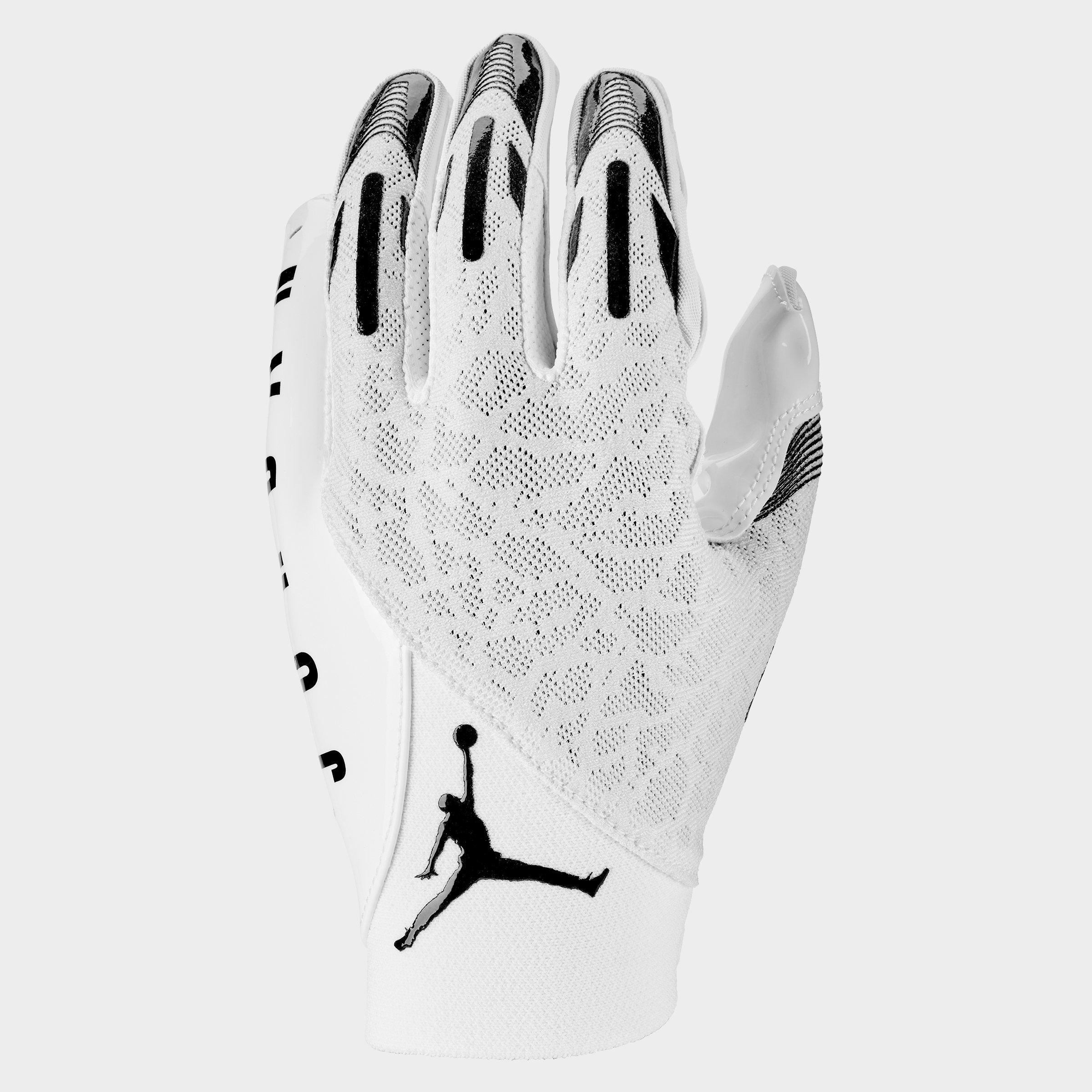 Jordan Knit Football Gloves in White/Black Size: Medium