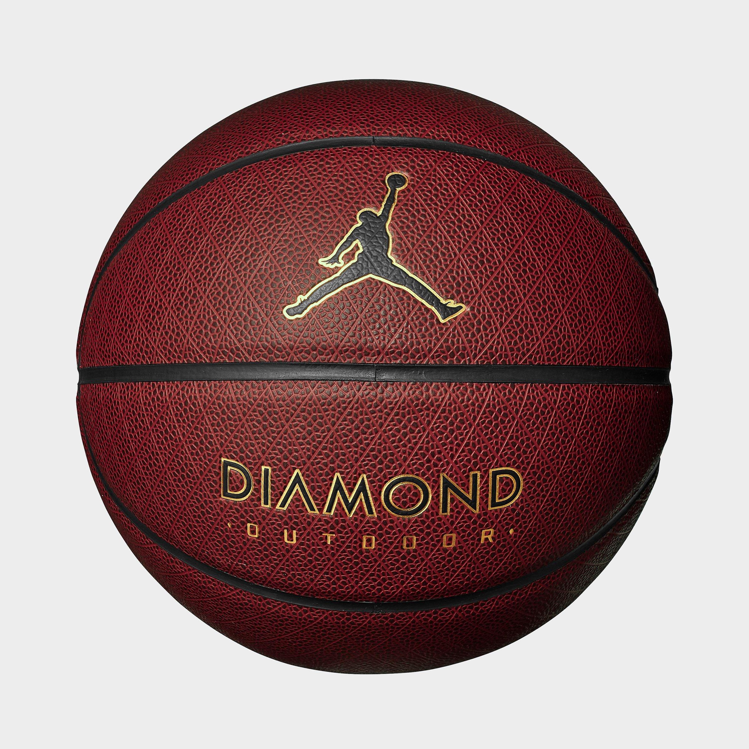Jordan Diamond 8P Outdoor Basketball in Amber/Black/Metallic Gold Size: 7.0
