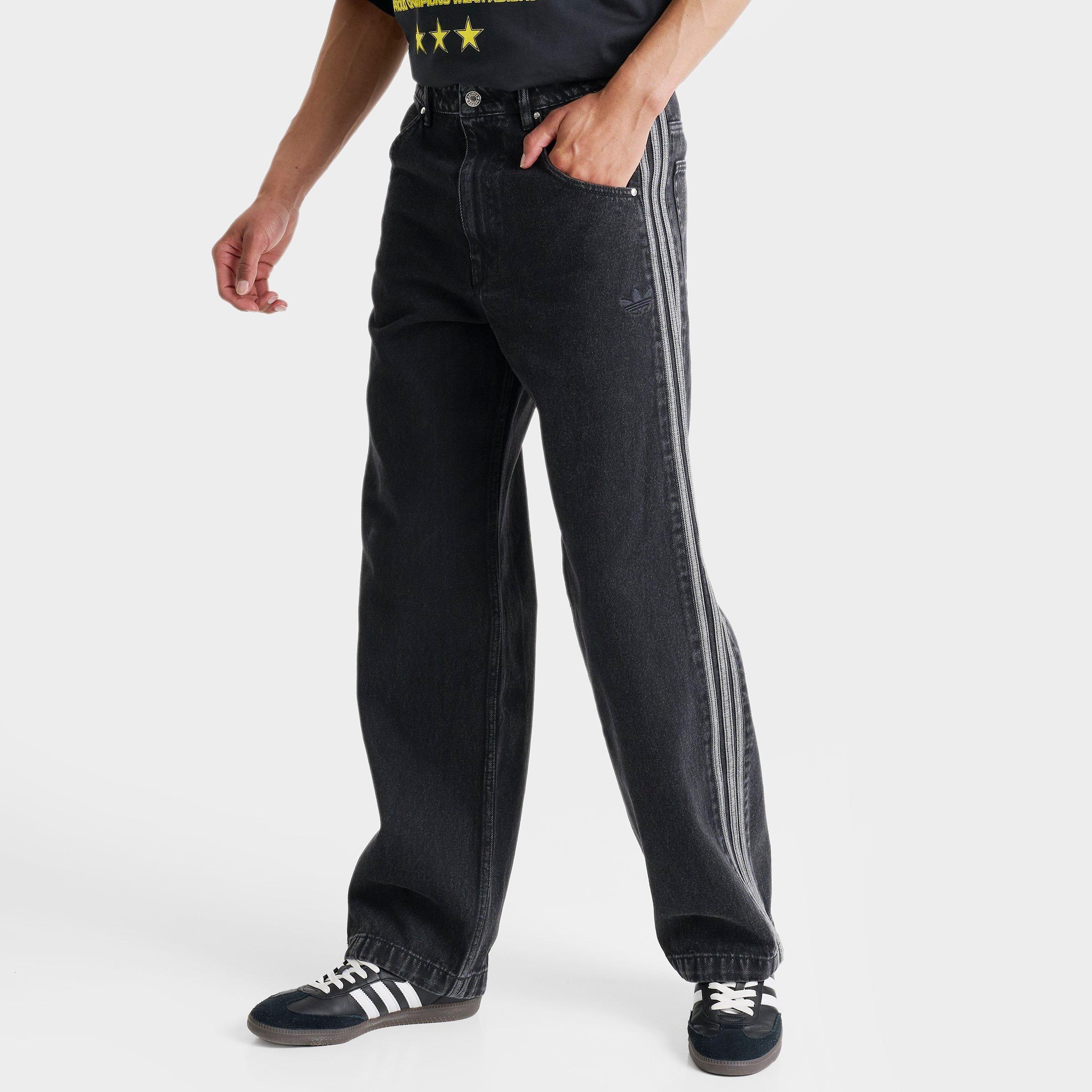 adidas Men's Originals adicolor Firebird Denim Pants in True Black Denim Size: 30