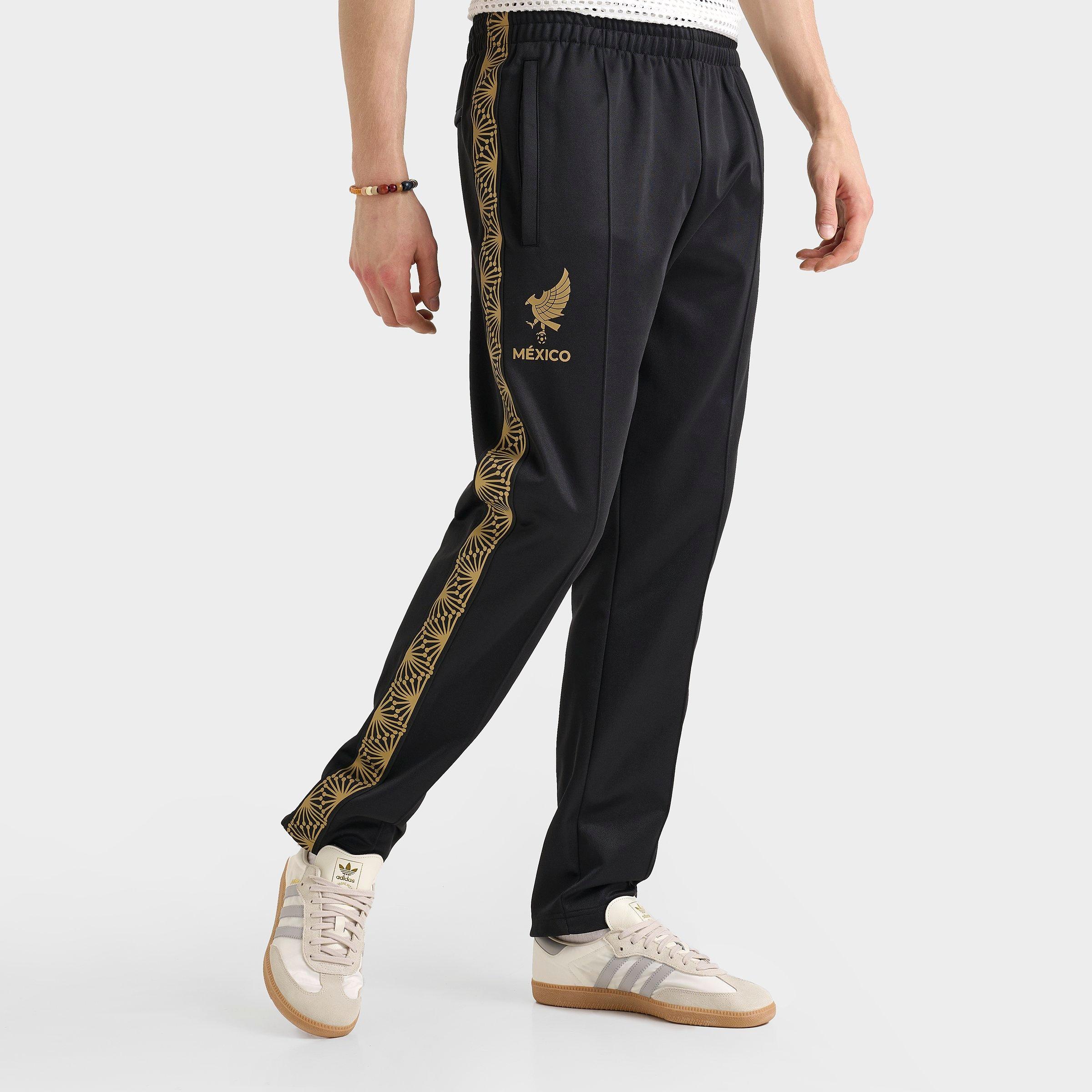 adidas Men's Mexico Gold Soccer Track Pants in Black/Gold Size: Medium