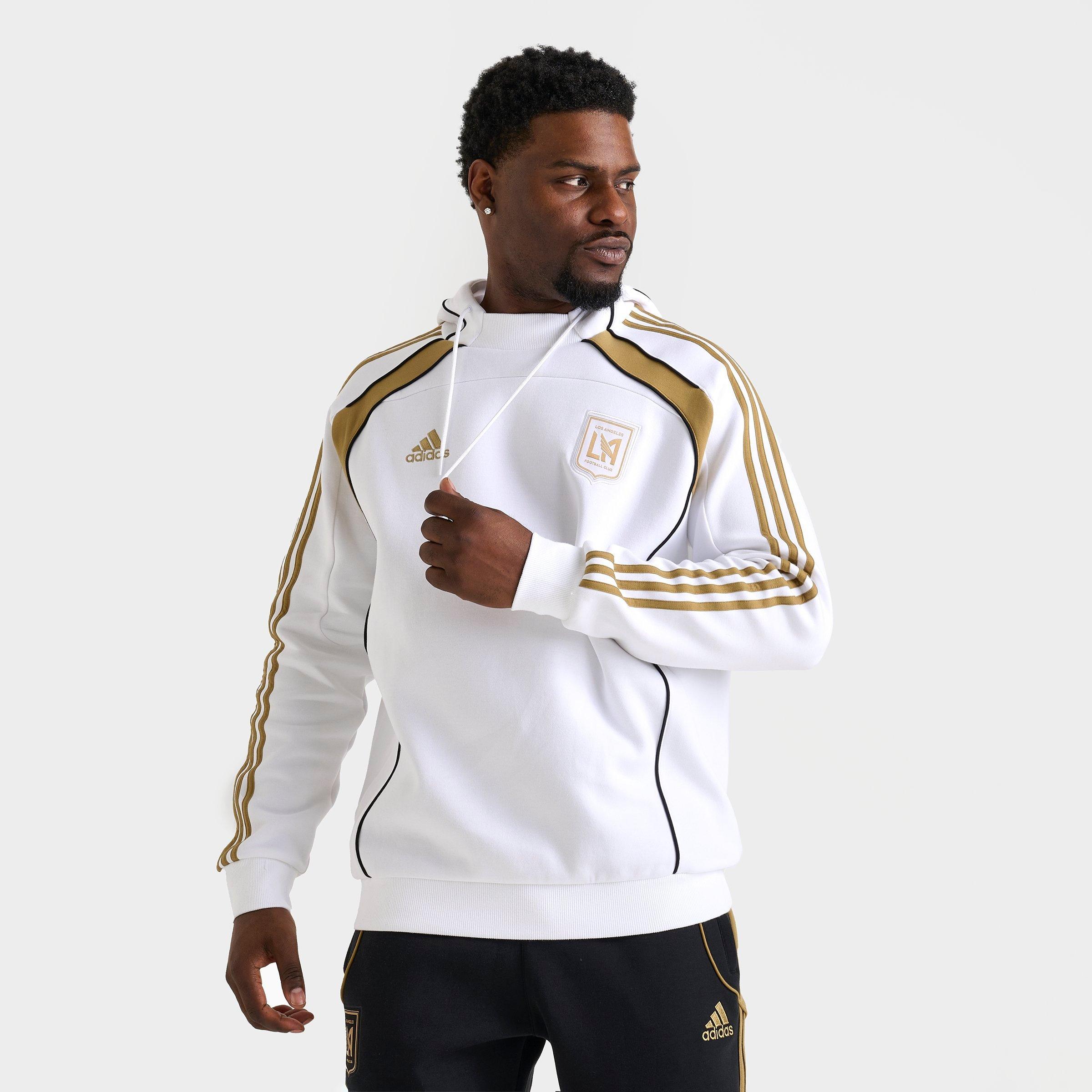 adidas Men's Los Angeles FC MLS Travel Hoodie in White Size: Large