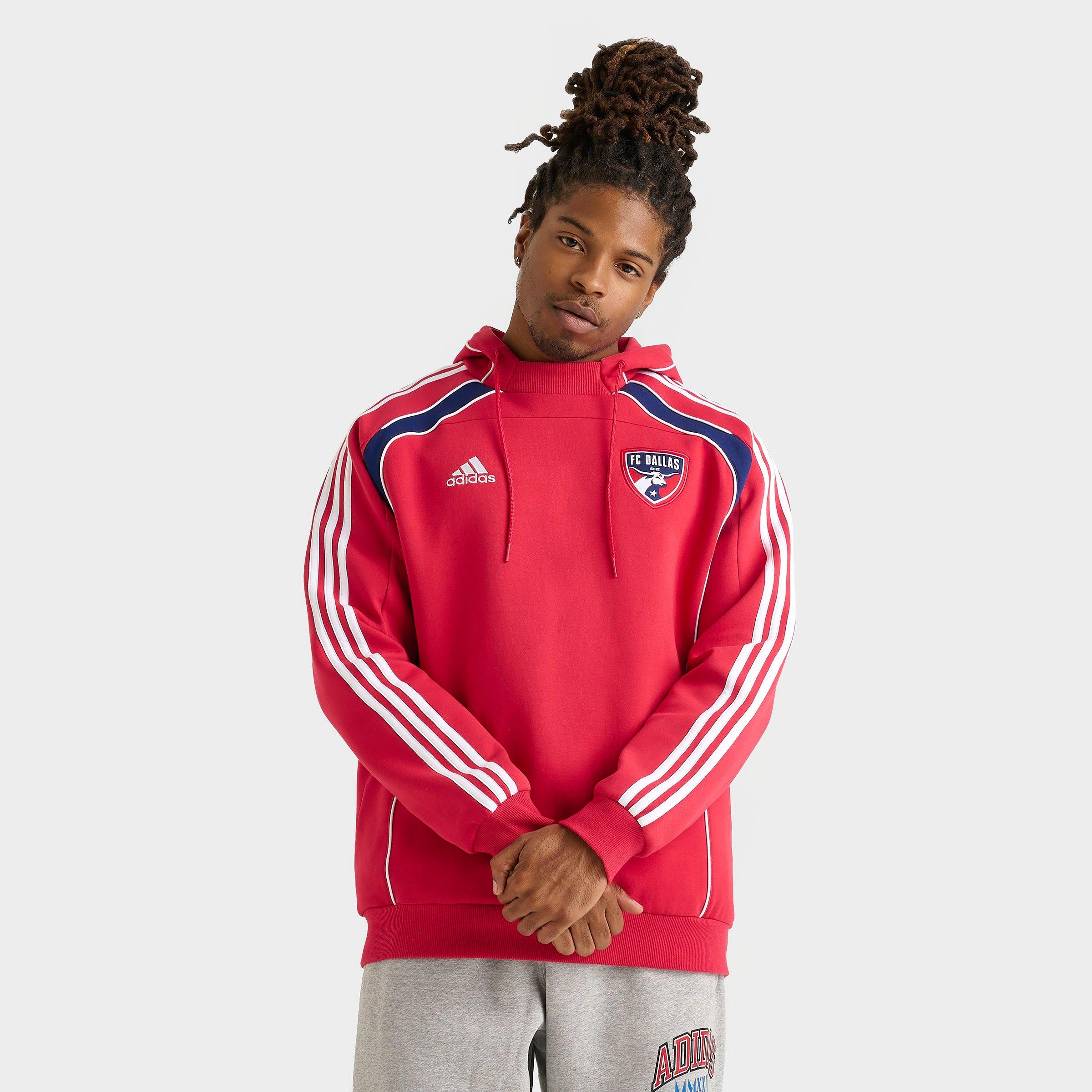 adidas Men's FC Dallas MLS Travel Hoodie in Blaze Red Size: XL