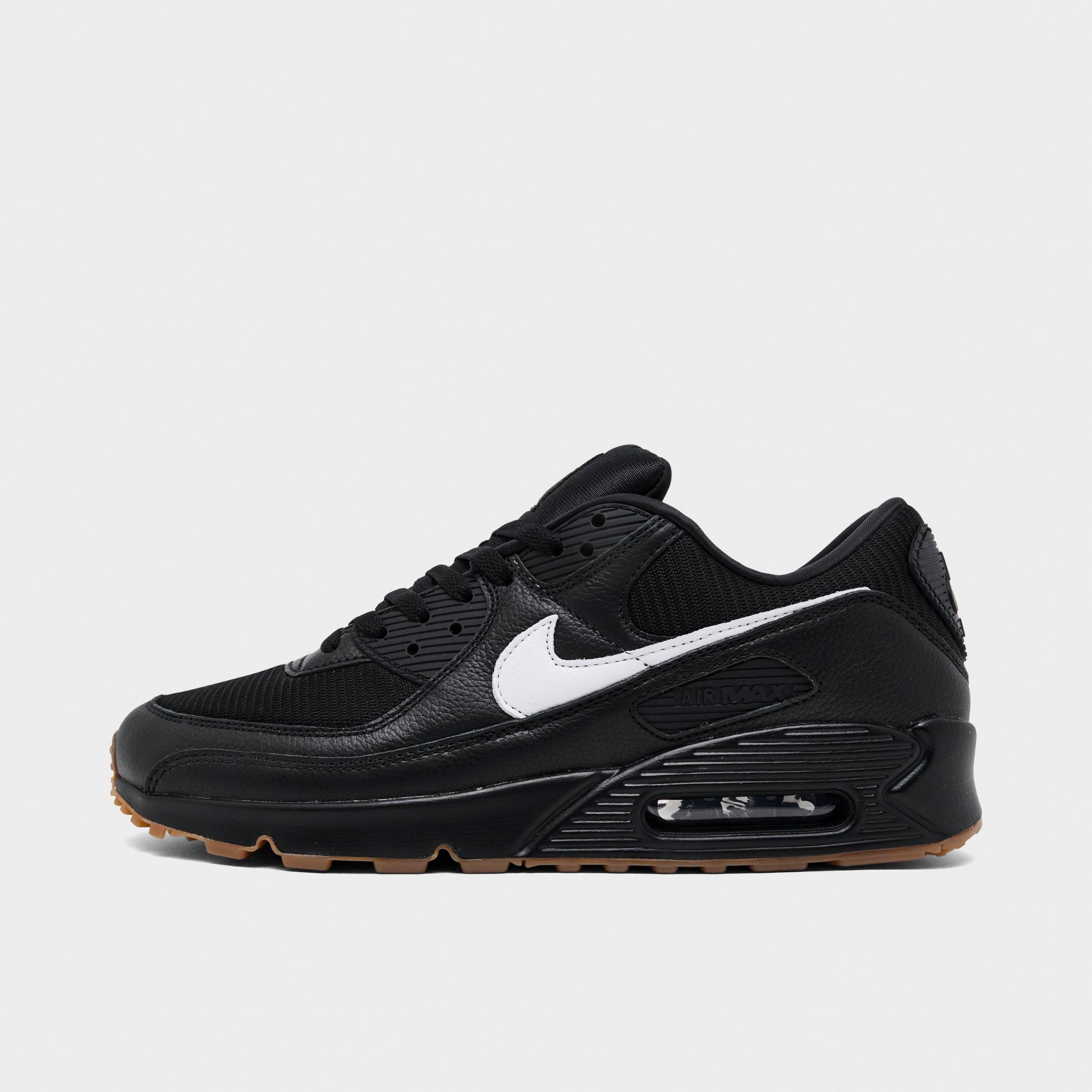 Nike Men's Air Max 90 Casual Shoes in Black/White/Gum Med Brown Size: 10.5