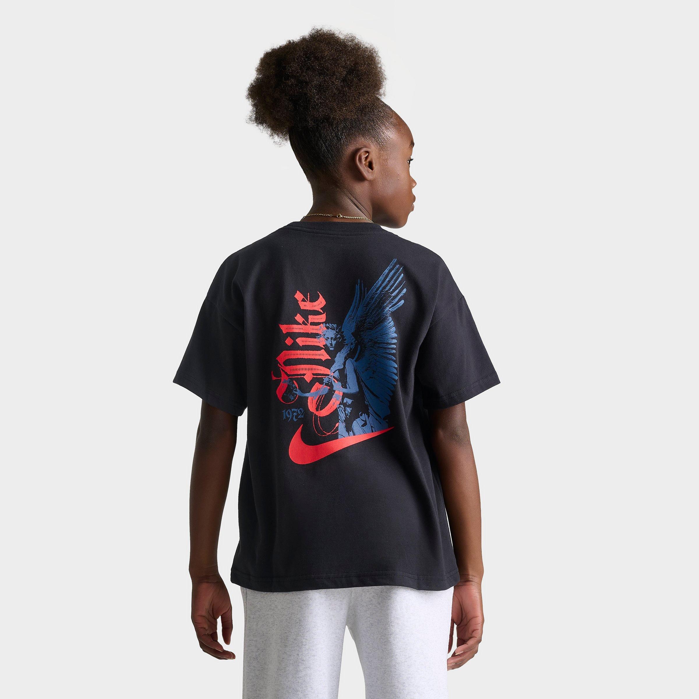 Nike Big Kids Sportswear Wings Back Hit T-Shirt in Black Size: XL