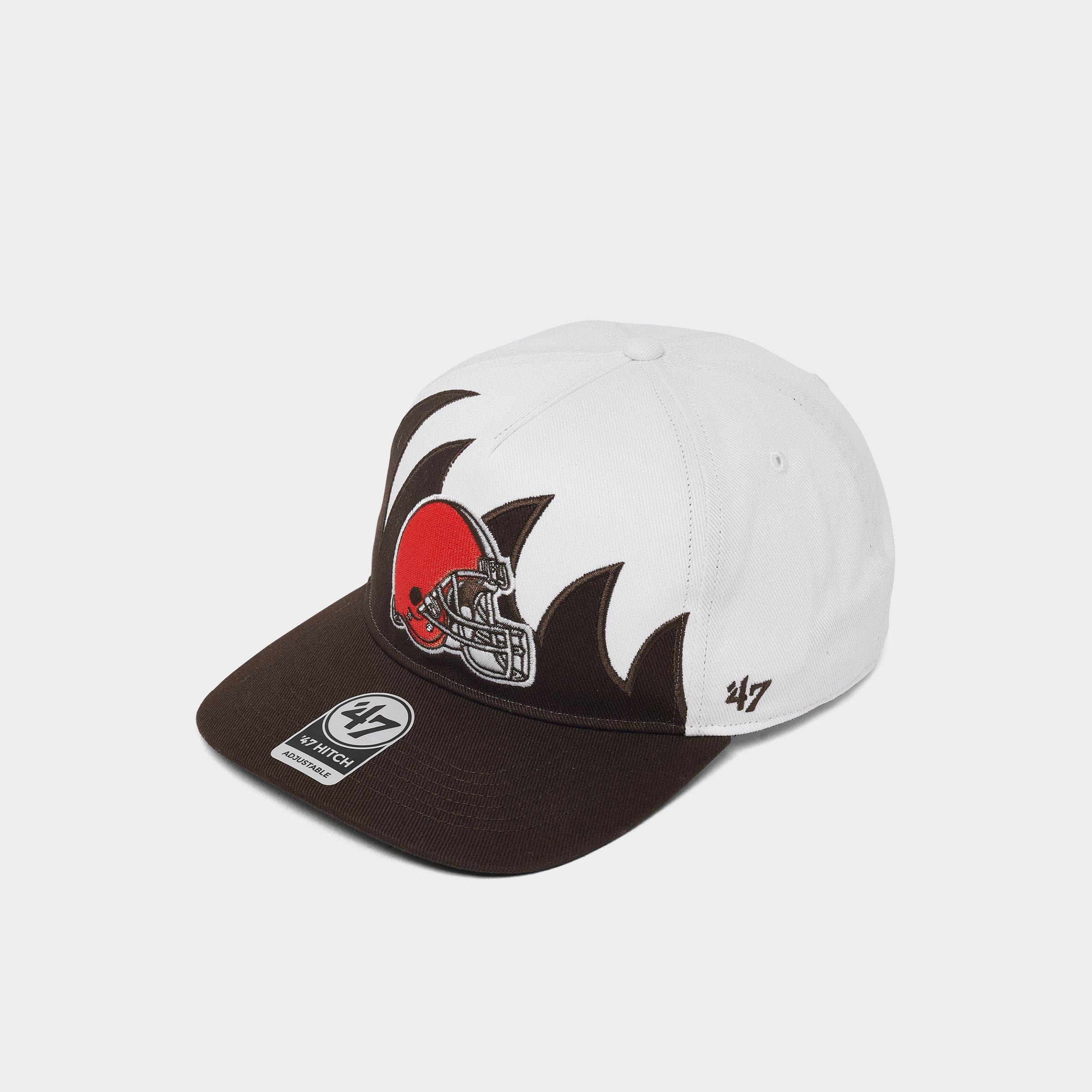 47 Brand '47 Cleveland Browns NFL HITCH Jagged Snapback Hat in White/Brown