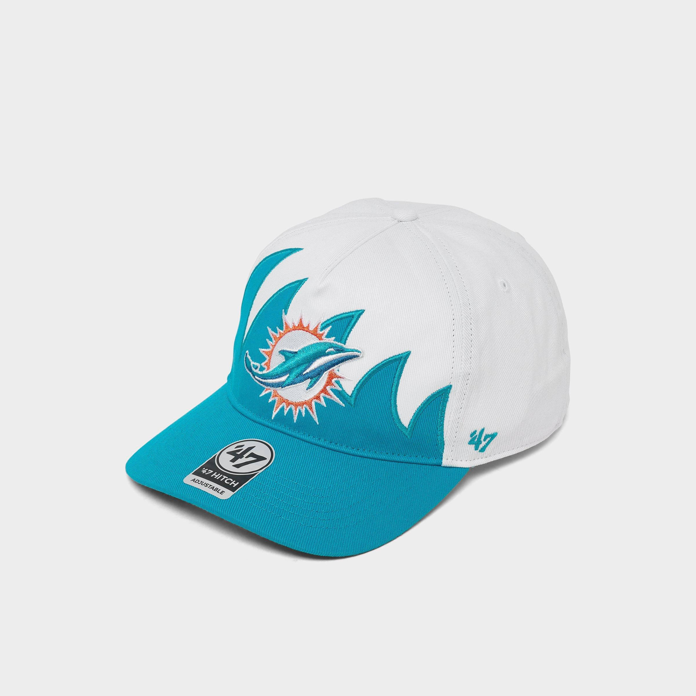 47 Brand '47 Miami Dolphins NFL Jagged HITCH Snapback Hat in White/Marine Blue
