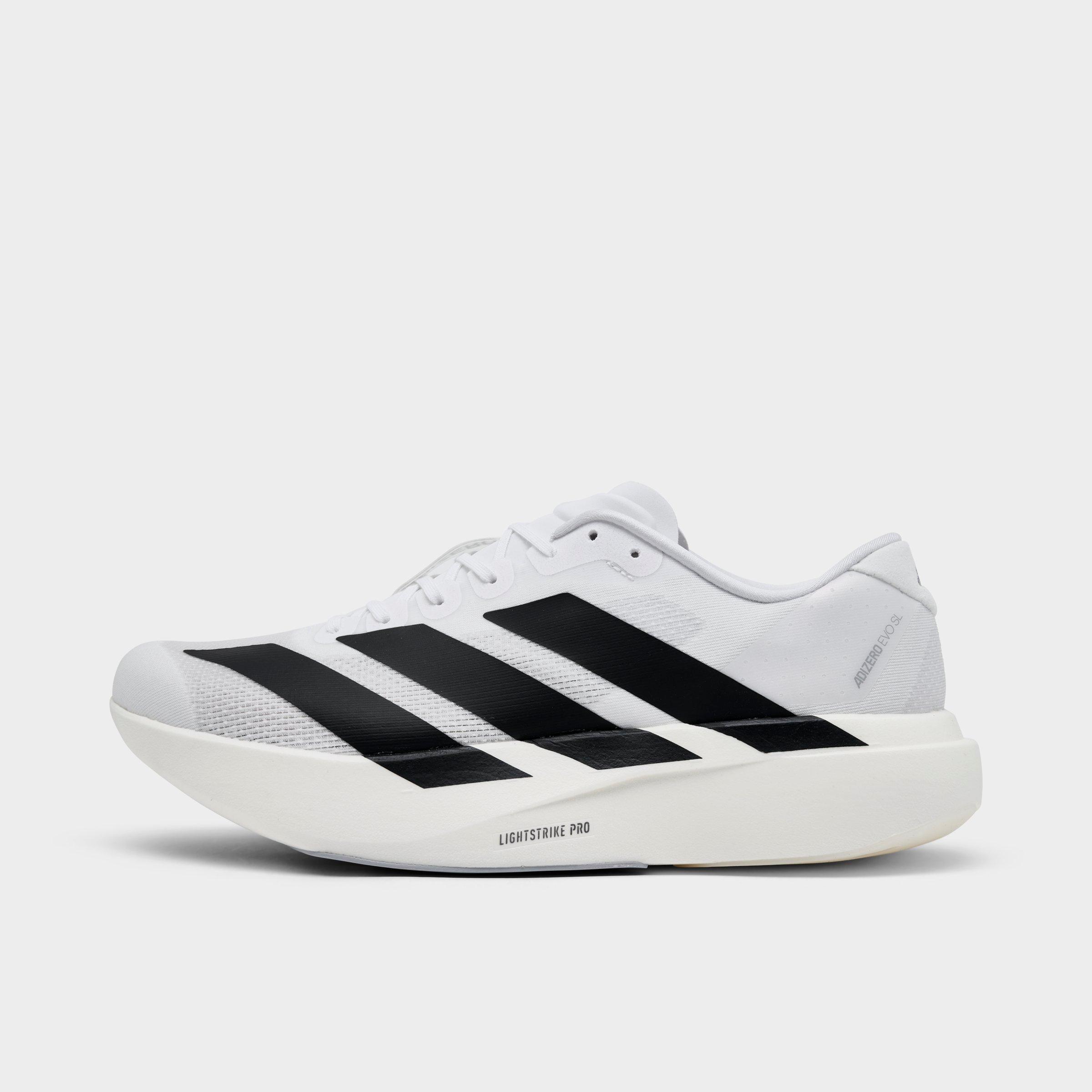 adidas Men's adiZero EVO SL Running Shoes in Cloud White/Core Black/Cloud White Size: 7.5