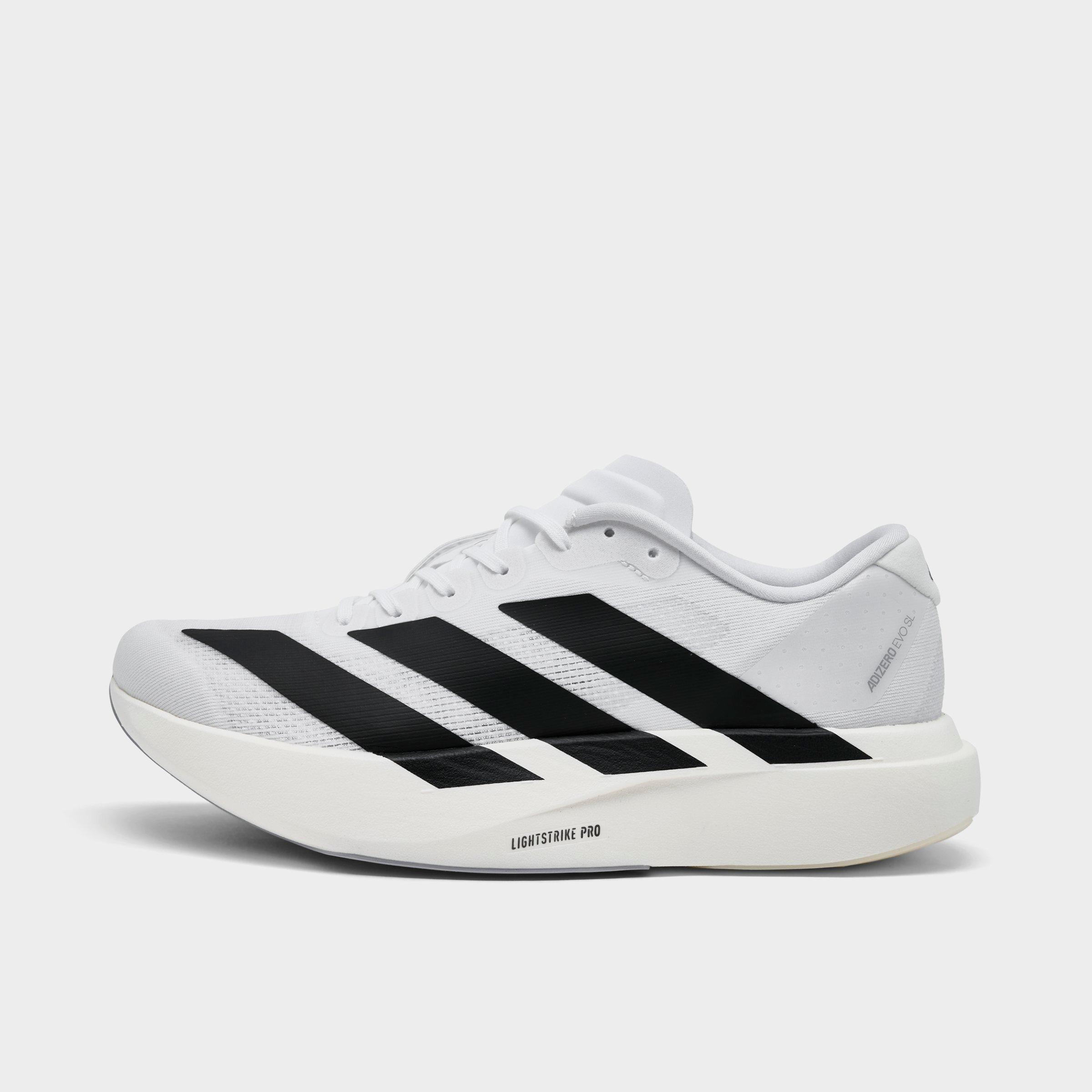 adidas Women's adiZero EVO SL Running Shoes in White/Core Black/White Size: 5.0