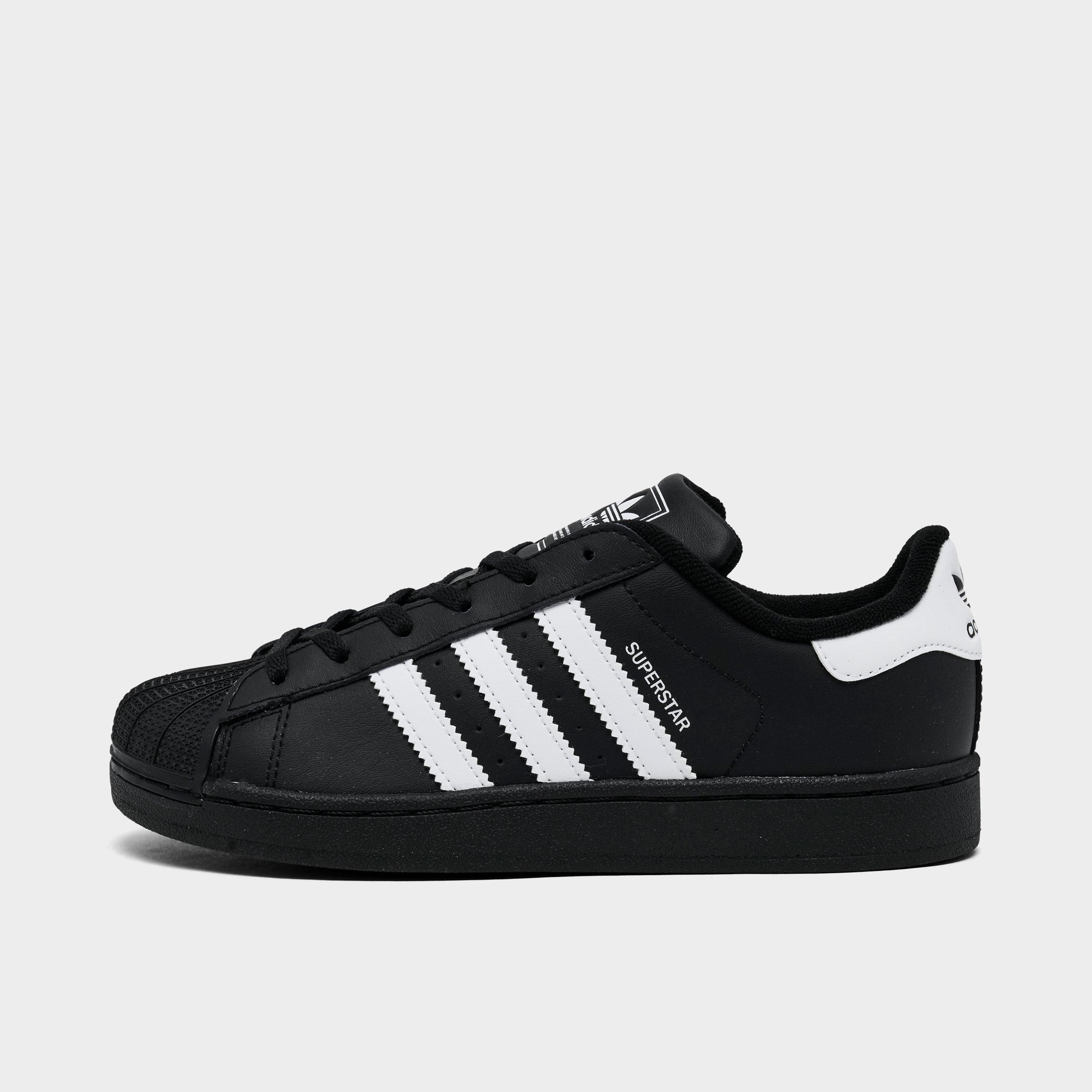 adidas Little Kids Originals Superstar II Casual Shoes in Black/White/Black Size: 1