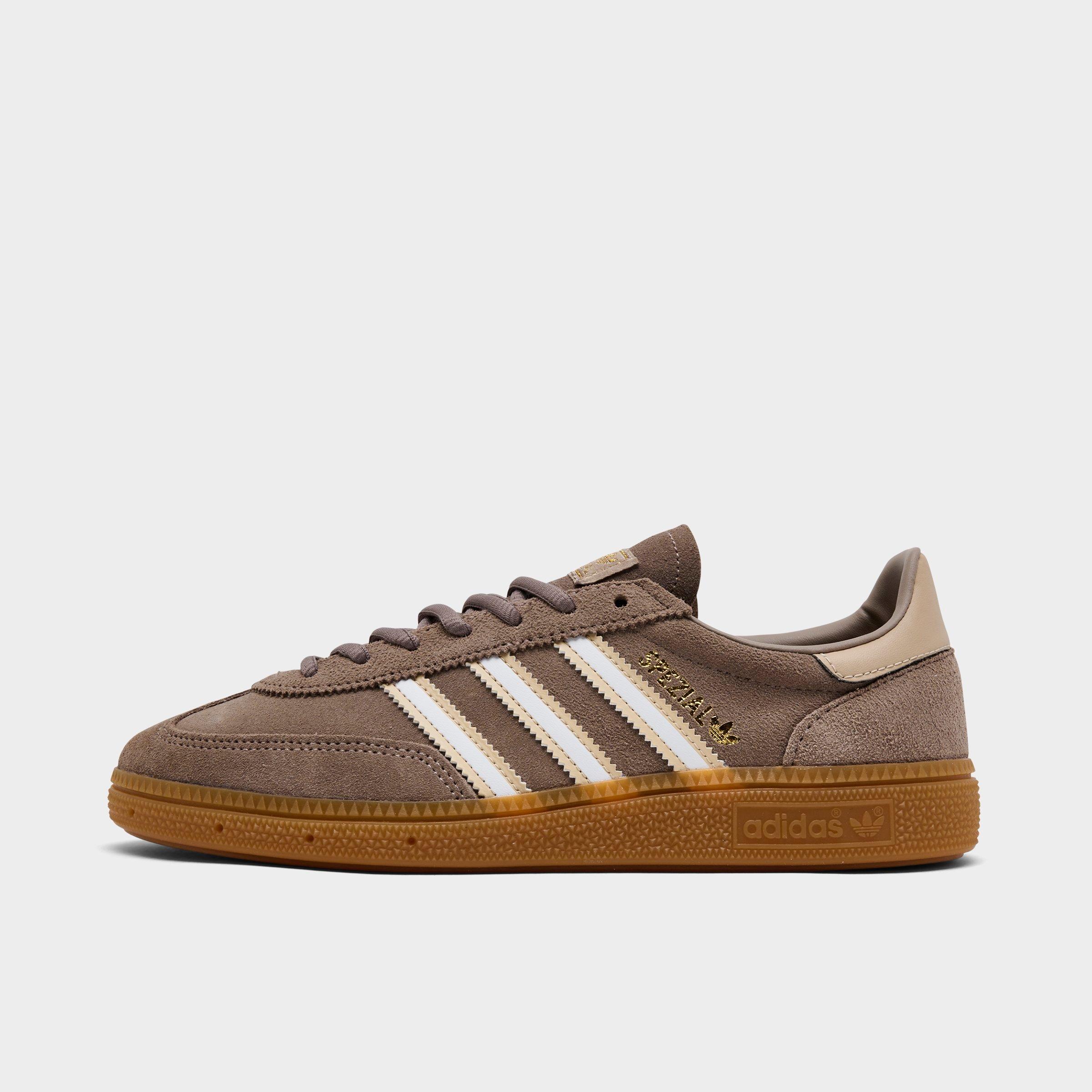 adidas Big Kids Originals Handball Spezial Casual Shoes in Chalky Brown/Footwear White/Magic Beige Size: 4