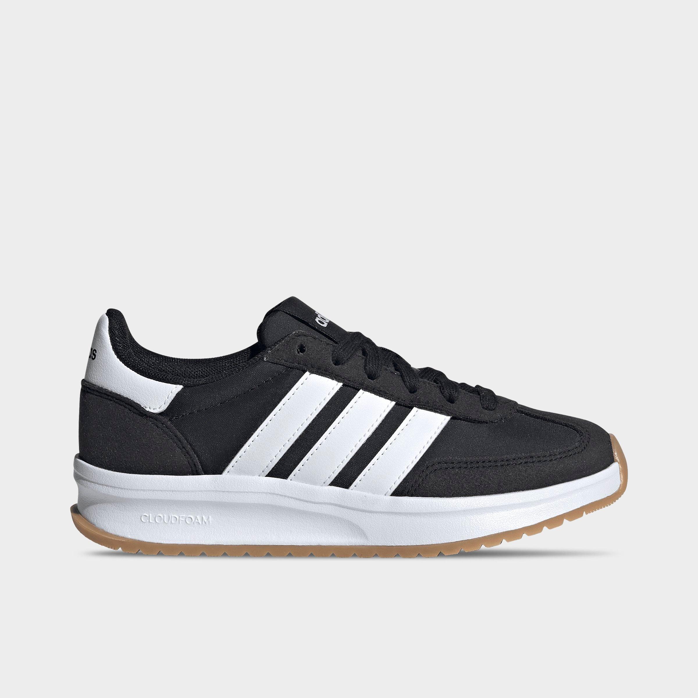 adidas Big Kids Run 70s 2.0 Casual Shoes in Core Black/Cloud White/Gum Size: 3.5