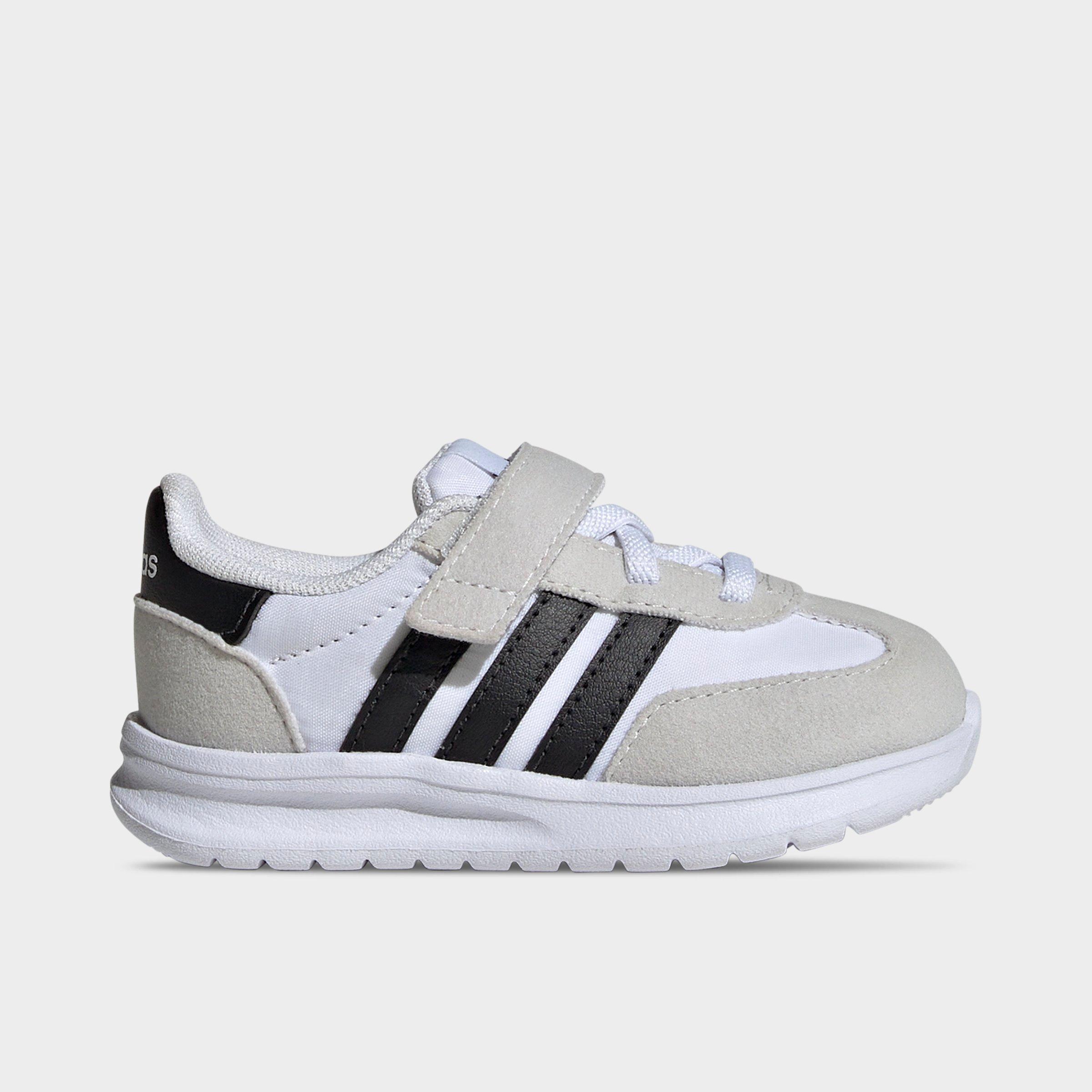 adidas Kids Toddler Run 70s 2.0 Hook-And-Loop Stretch Lace Casual Shoes in Footwear White/Core Black/Grey One Size: 5.5