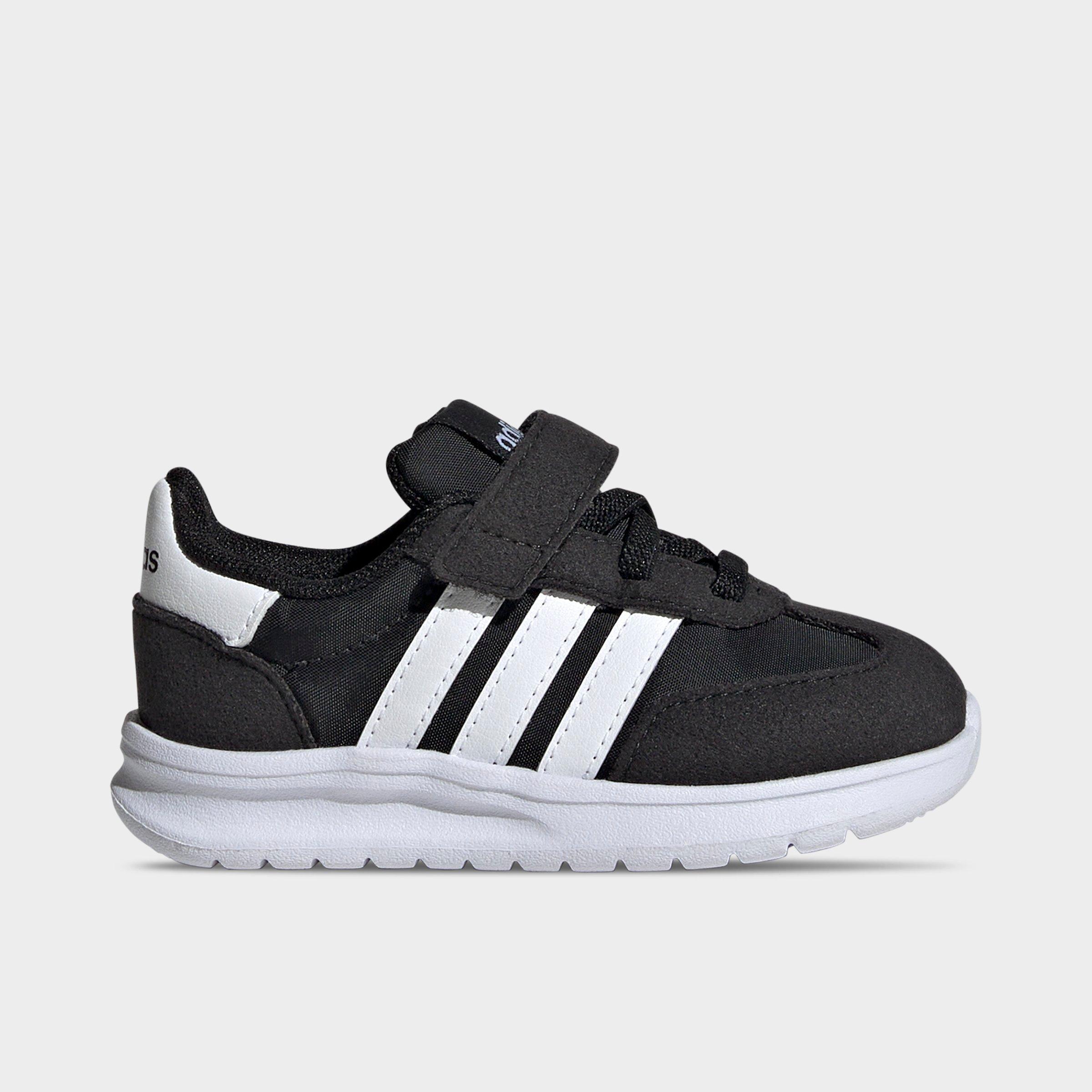 adidas Kids Toddler Run 70s 2.0 Hook-And-Loop Stretch Lace Casual Shoes in Core Black/Footwear White/Core Black Size: 6.5