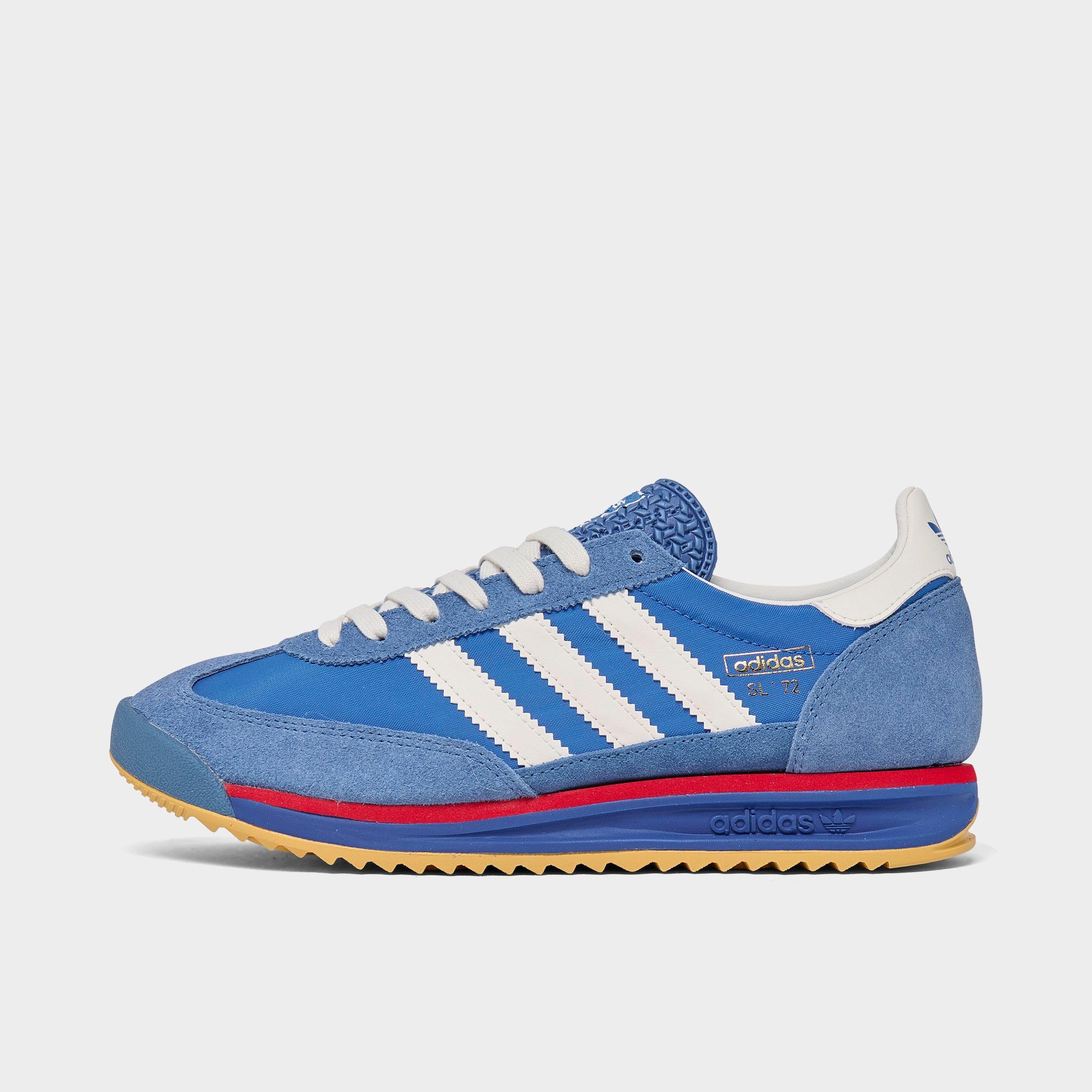 adidas Big Kids Originals SL 72 RS Casual Shoes in Blue/White/Better Scarlet Size: 4.0